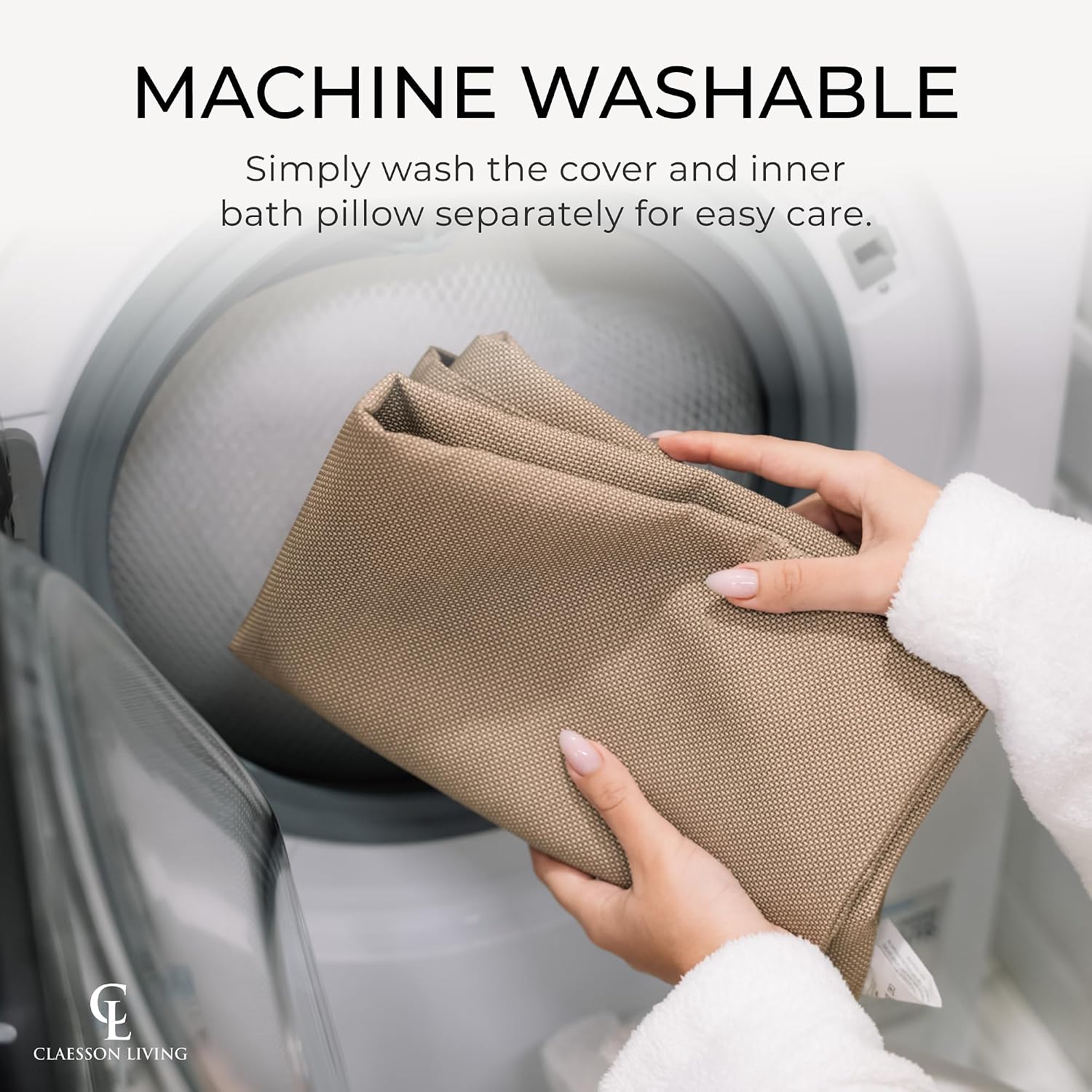 Detalle de Luxury Bath Pillow for Tub: Thick, Ergonomic Support for Comfort and Care