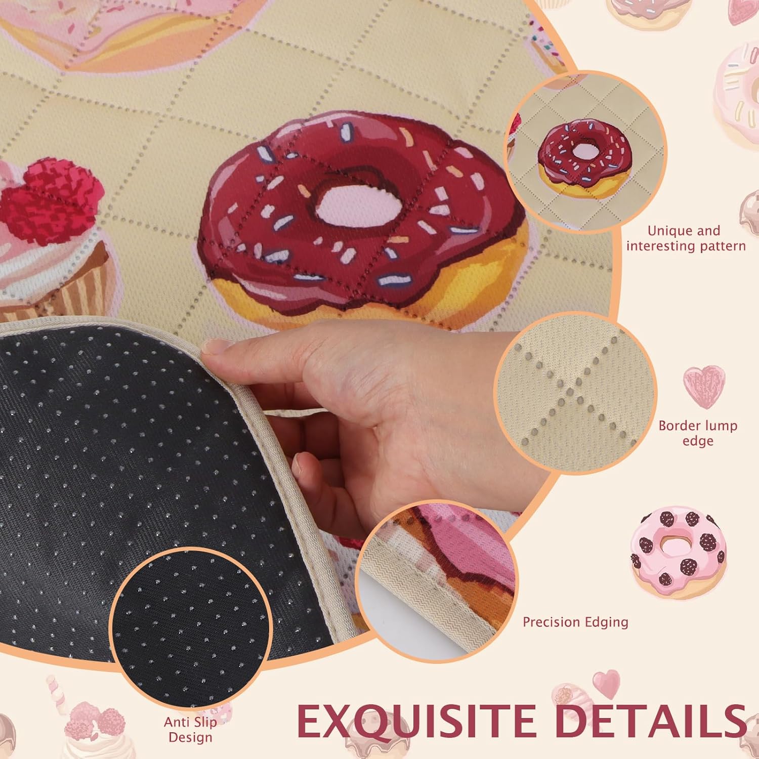 Detalle de IEUUMLER Washable Pee Pads for Dogs (2 Pack) Cake Pattern Reusable Waterproof Puppy Potty Pads, 75x50cm