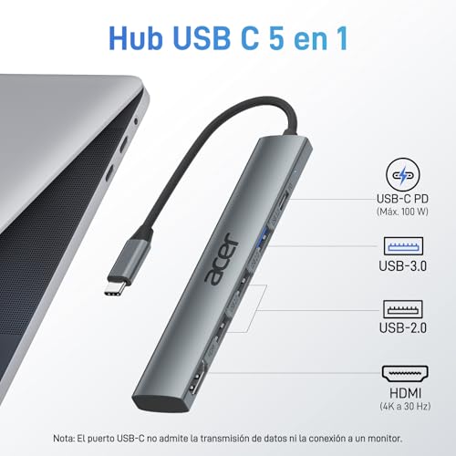 Thumbnail 1 de Acer Hub USB C 5 en 1 con HDMI 4K