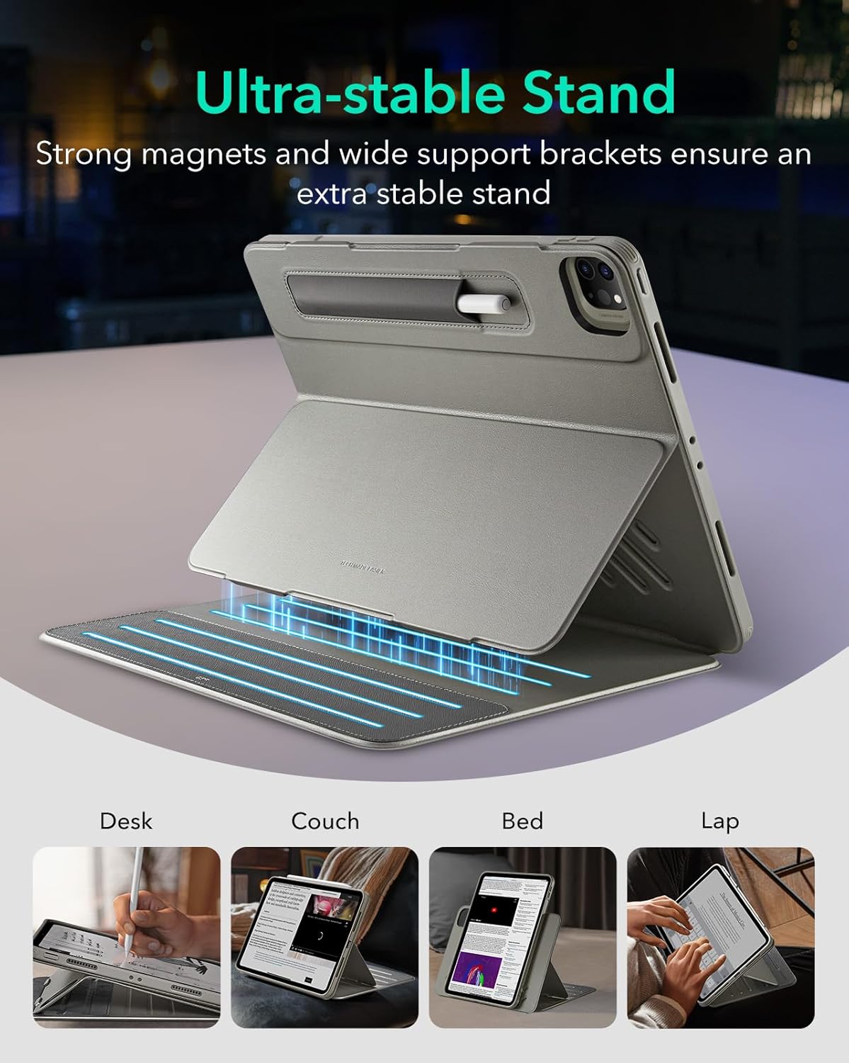 Detalle 2 de ESR Shift Series case for iPad Pro 12.9 (2022/2021) with removable magnetic cover and multi-angle stand