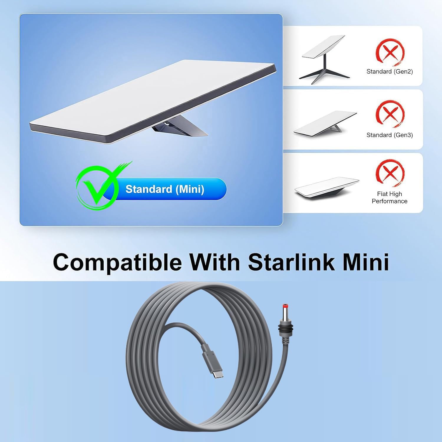 Thumbnail 4 de VENNERLI Starlink Mini DC to Type-C Cable, 2m — 100W Outdoor Power for Starlink Mini Router