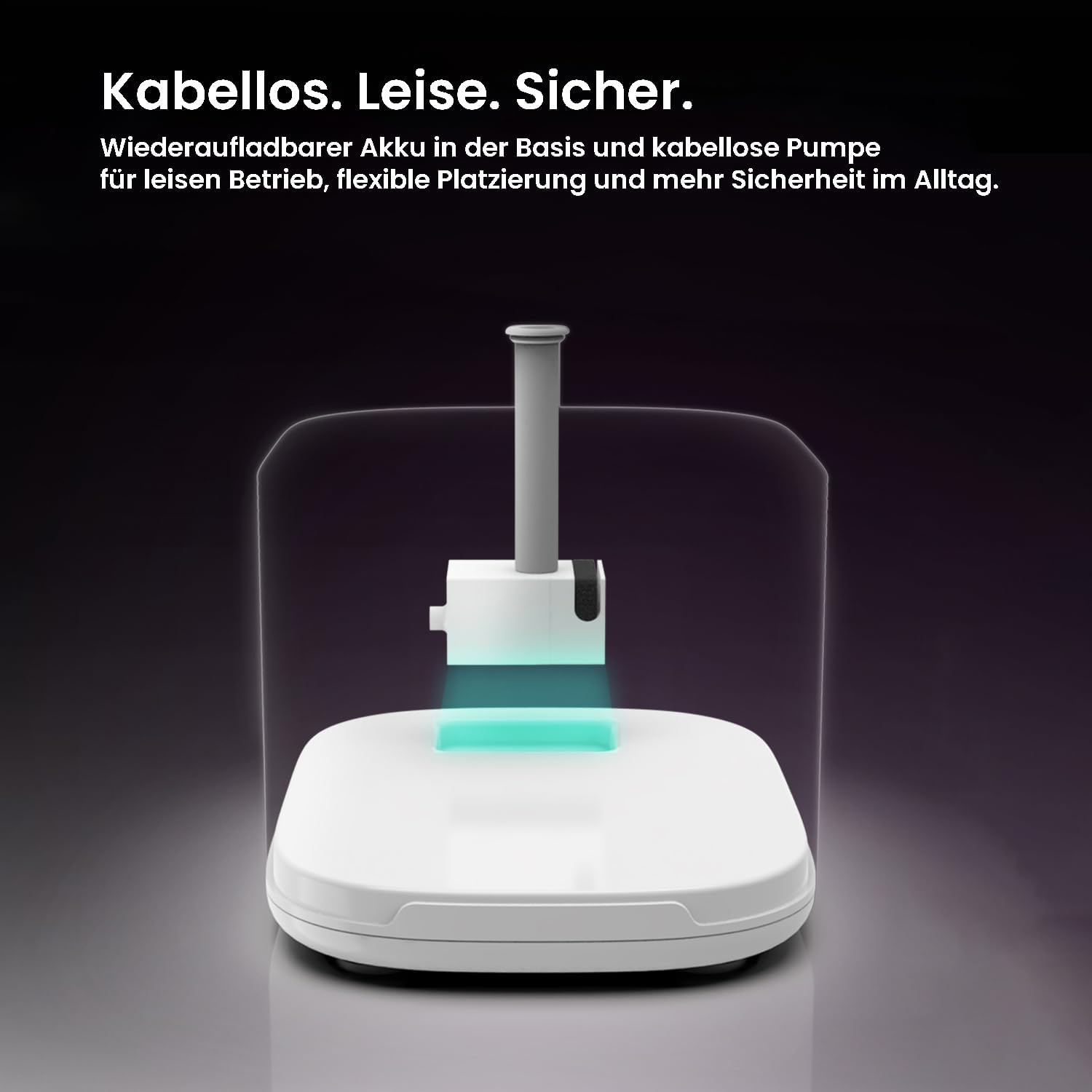 Detalle de AstroPet 2,5L Katzenbrunnen Kabellos mit Bewegungsmelder – Edelstahl, 5200 mAh Akku, leise & filtertiges Trinkbrunnen-System