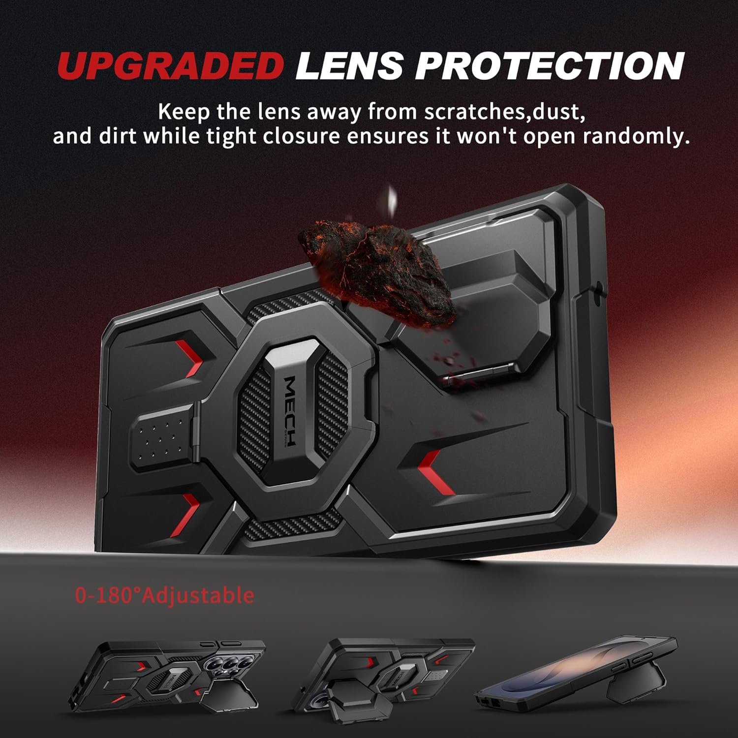 Thumbnail 3 de TONGATE Magnetic Stand Case for Samsung Galaxy S26 Ultra (MagSafe compatible) with Kickstand, Camera Cover & Belt Clip, Black