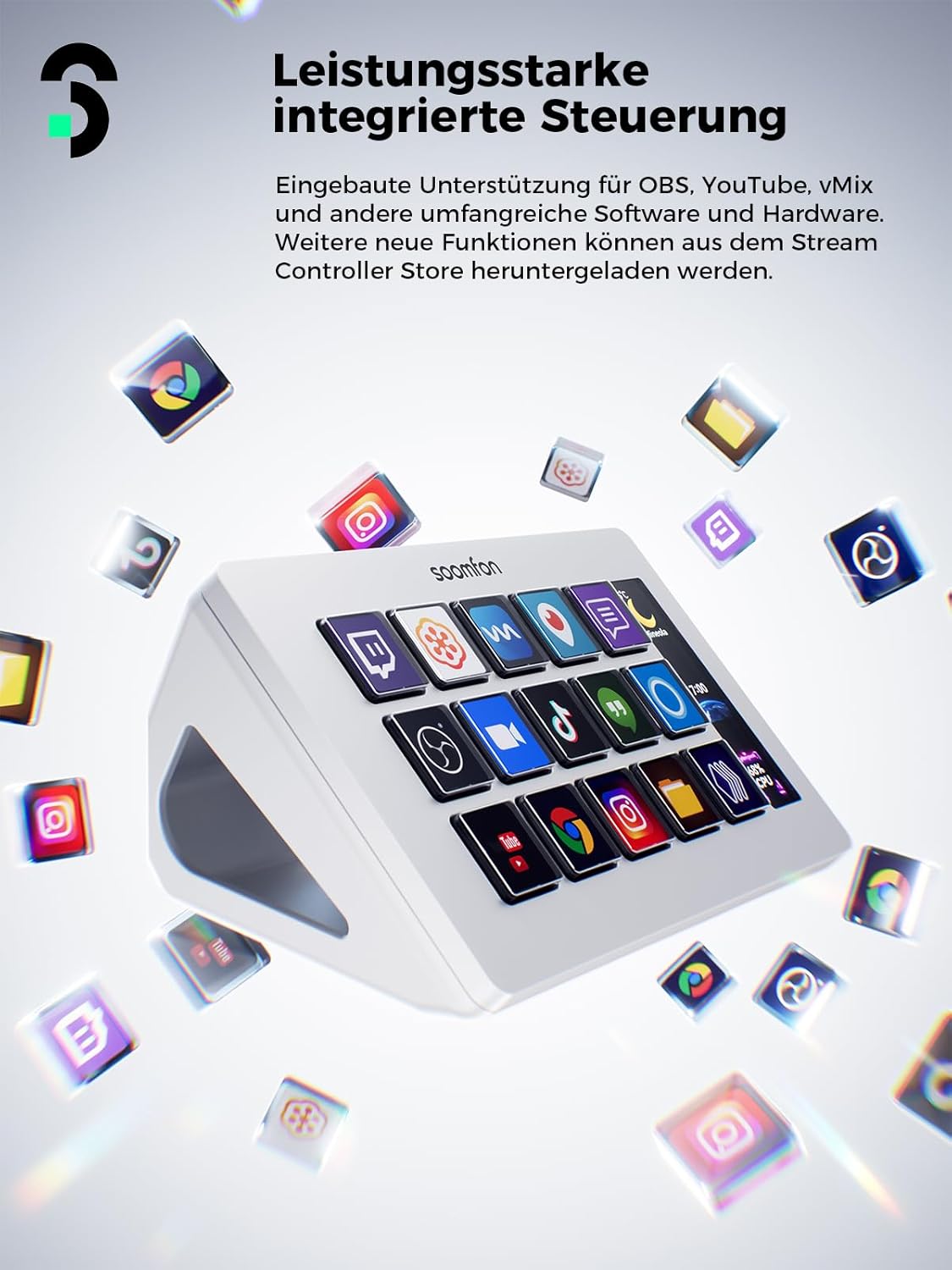 Thumbnail 5 de SOOMFON Stream Controller Deck Weiss