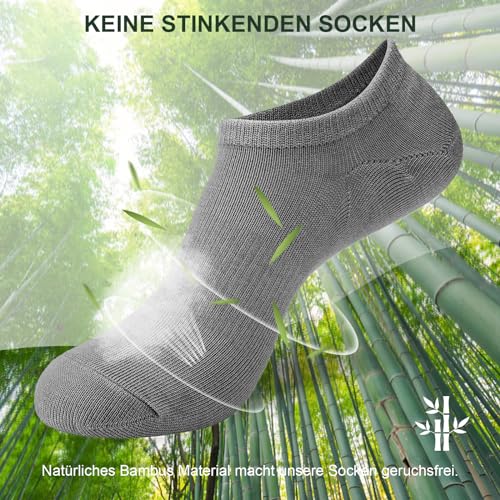 Detalle de Niofind Bamboo Trainer Socks for Women & Men – 6 Pairs, Non Slip No Show