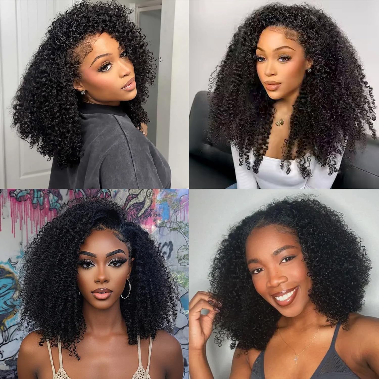 Thumbnail 6 de Half Wig in Capelli Umani Glueless 20 pollici – 3 in 1, Kinky Curly, Look Ready in 10 Secondi
