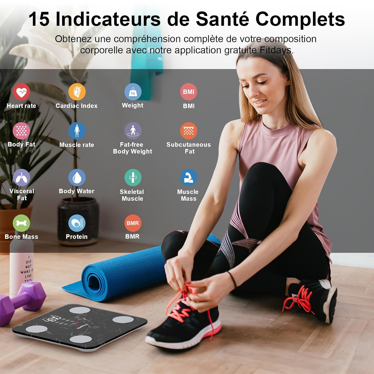 Thumbnail 3 de Balance Pèse Personne Healthkeep Balance Connectée avec Écran XXL et Fréquence Cardiaque – 180 kg