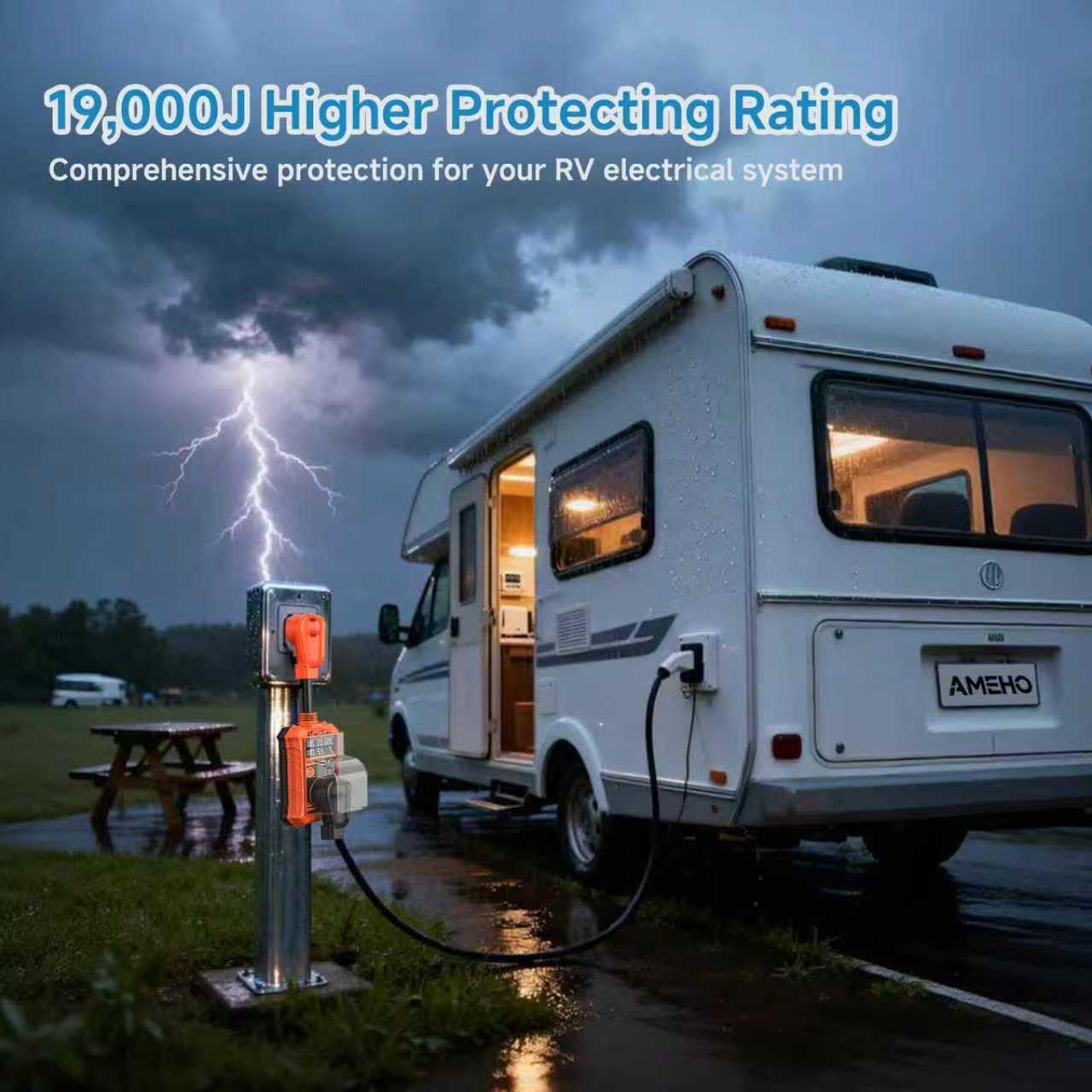 Thumbnail 3 de AMEHO RV Surge Protector 50 Amp with 19,000J and Smart Auto Shutoff