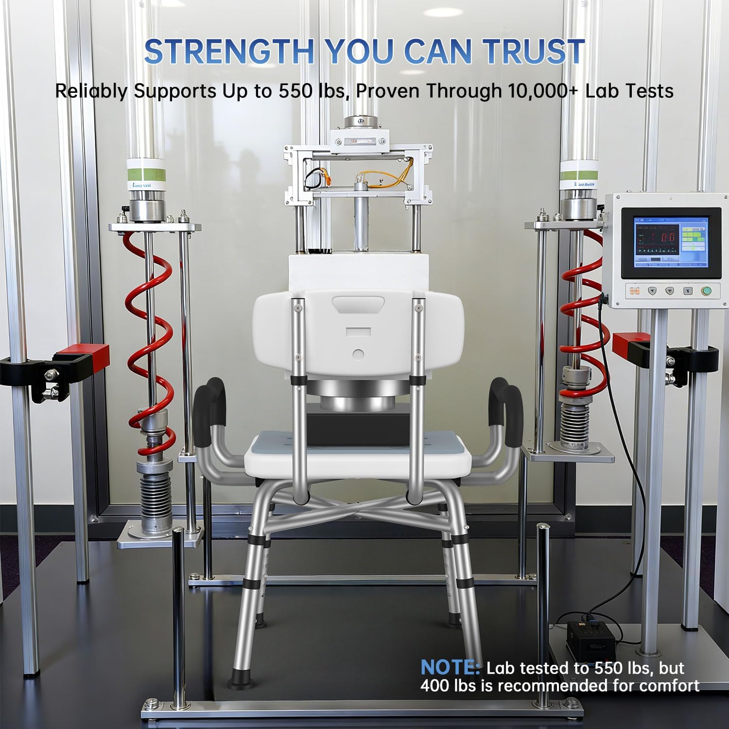 Detalle de BRITULIF Shower Chair, 550 lb Tested Capacity