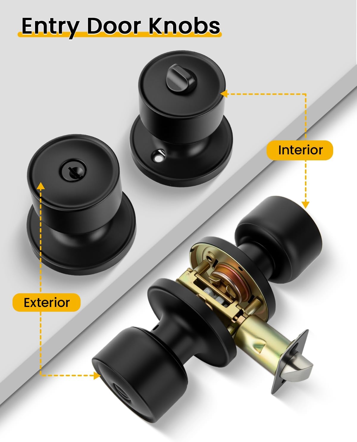 Thumbnail 5 de Goldenwarm Keyed Entry Door Knob 6-Pack