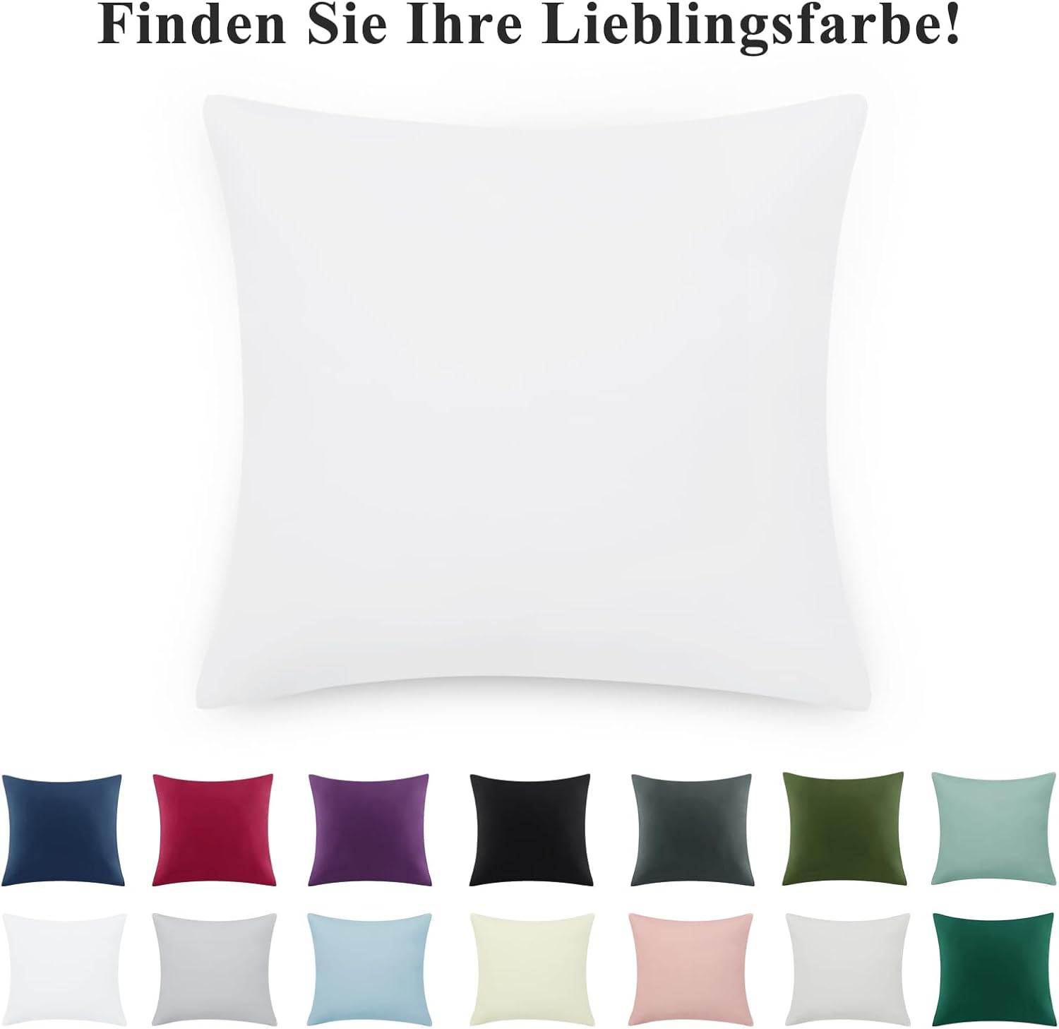 Thumbnail 6 de Aisbo Kissenbezug 80x80 cm im 2er Set – Weiße Mikrofaser mit Reißverschluss (OEKO-TEX)