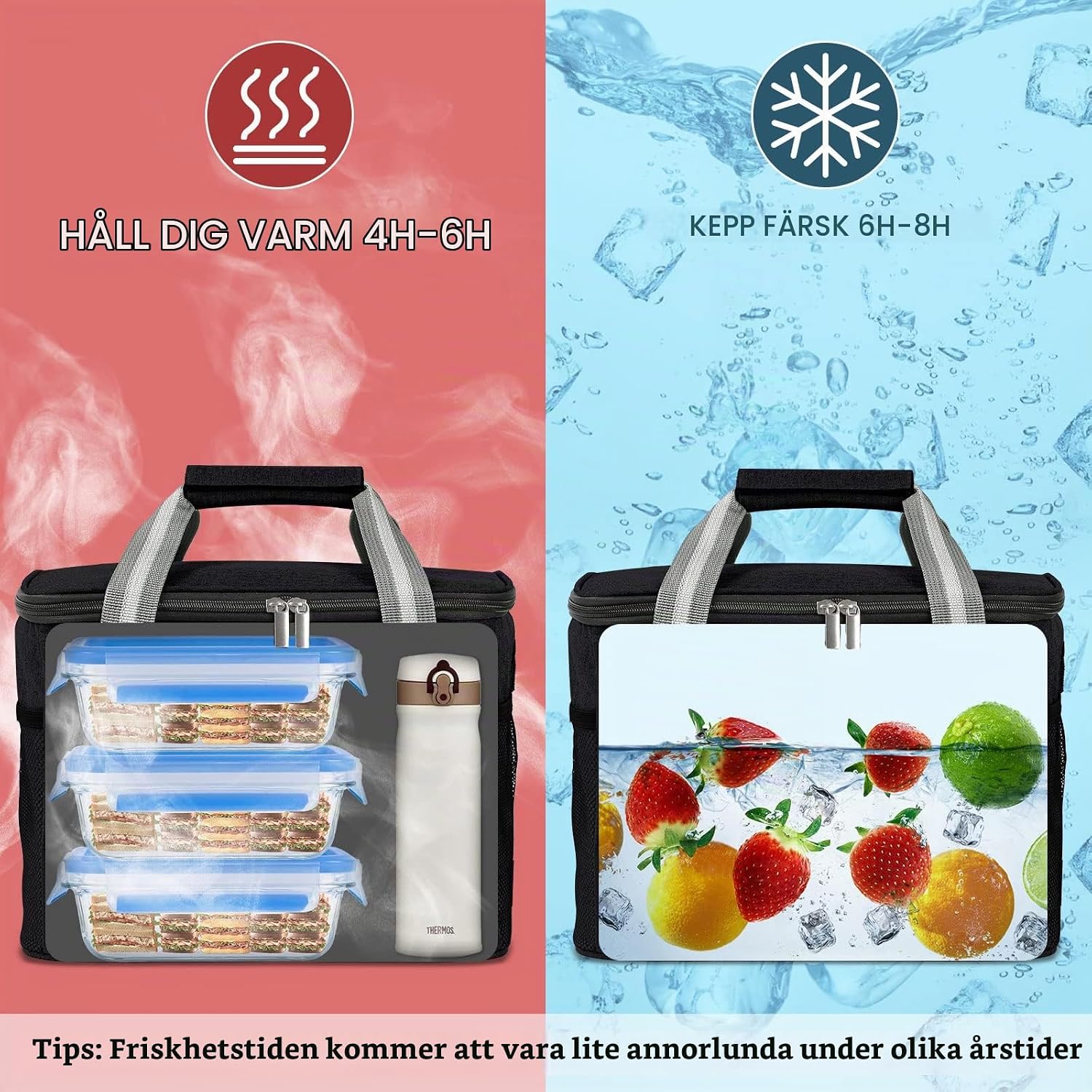 Thumbnail 1 de DUNSOO kylväska 15 l – vikbar modell i vattentätt Oxfordtyg