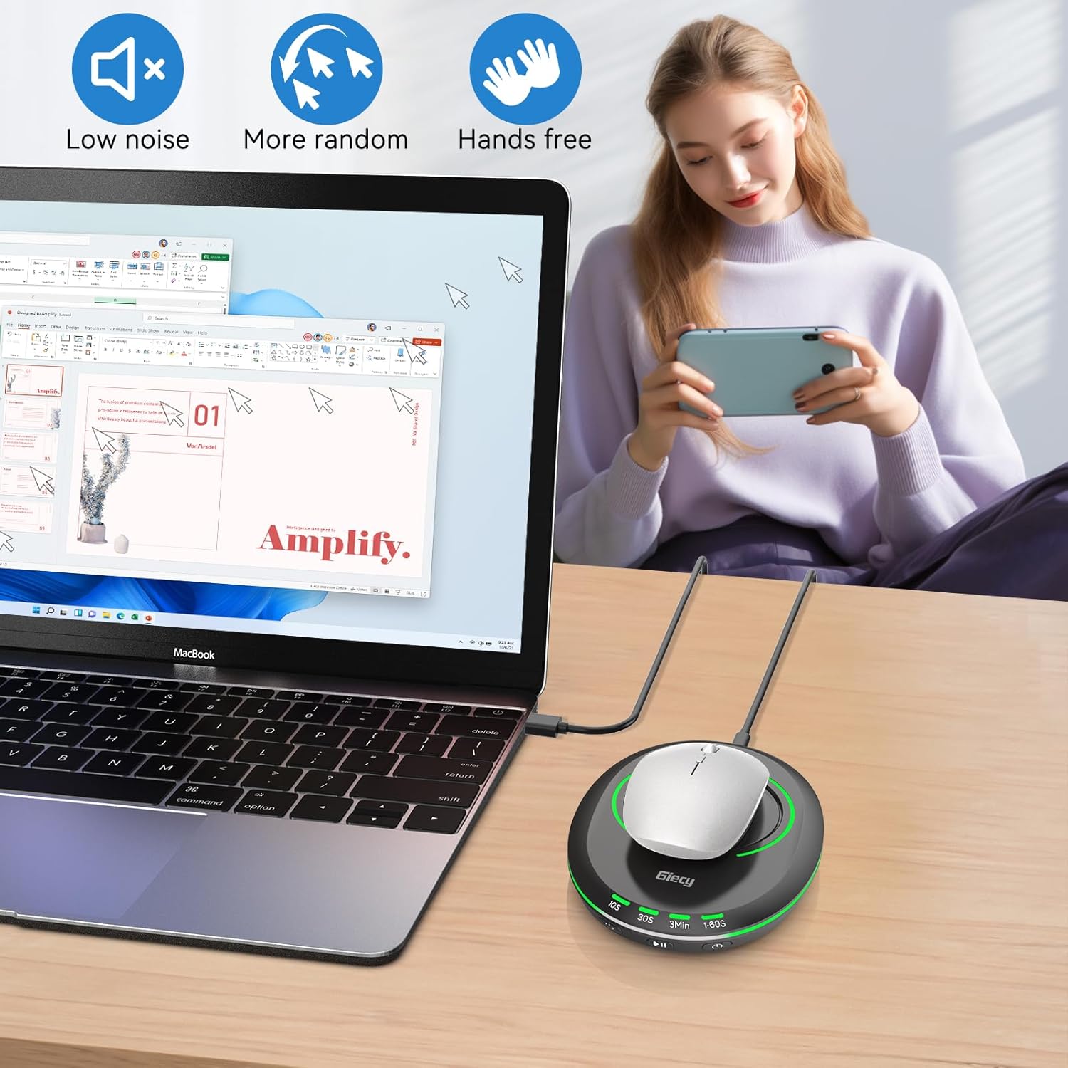 Thumbnail 6 de Giecy Ultra Slim Mouse Mover with Adjustable Interval Timer