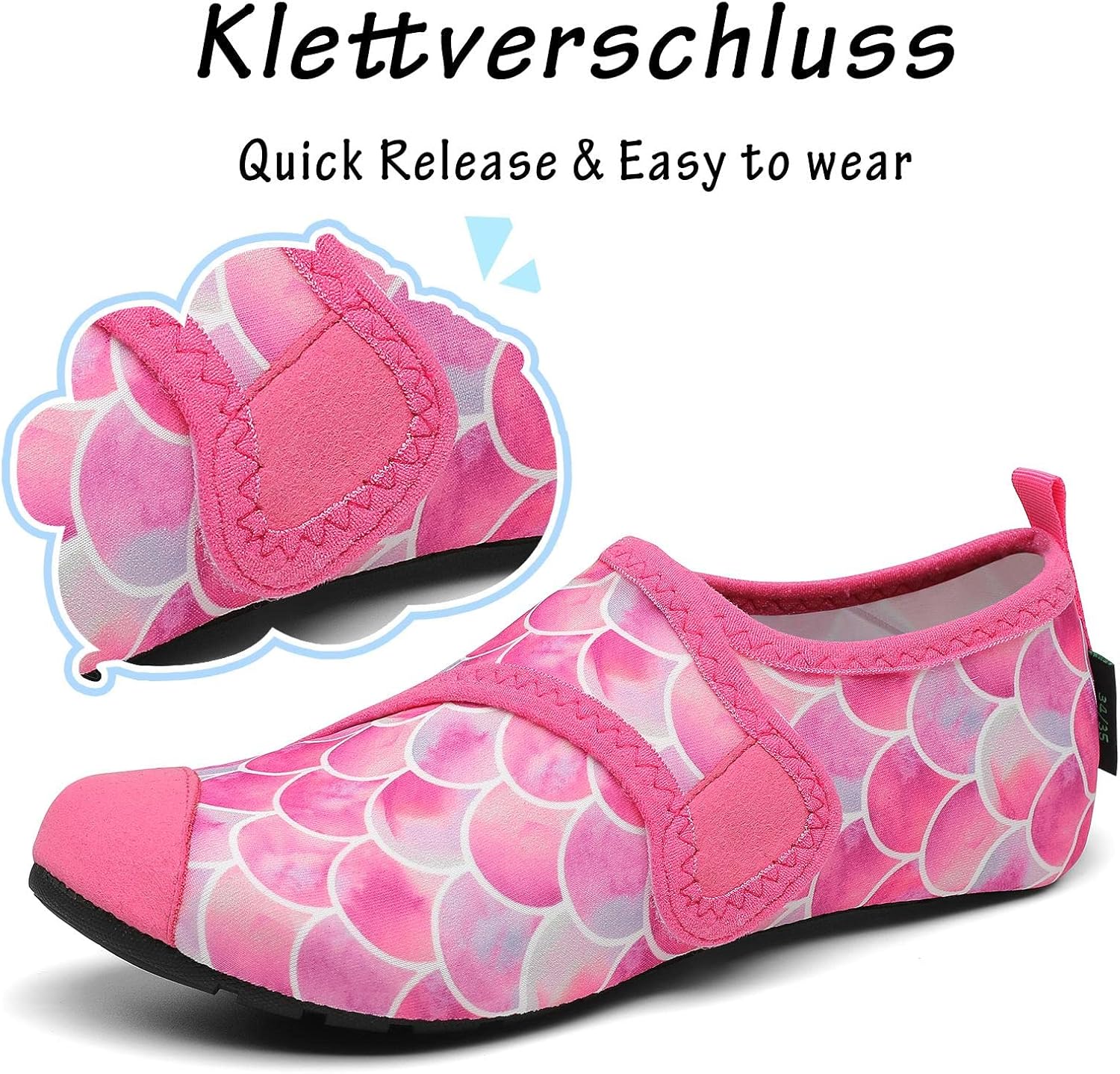 Detalle de SAGUARO Badeschuhe für Kinder – Aquaschuhe, Mädchen und Jungen, leicht & rutschfest