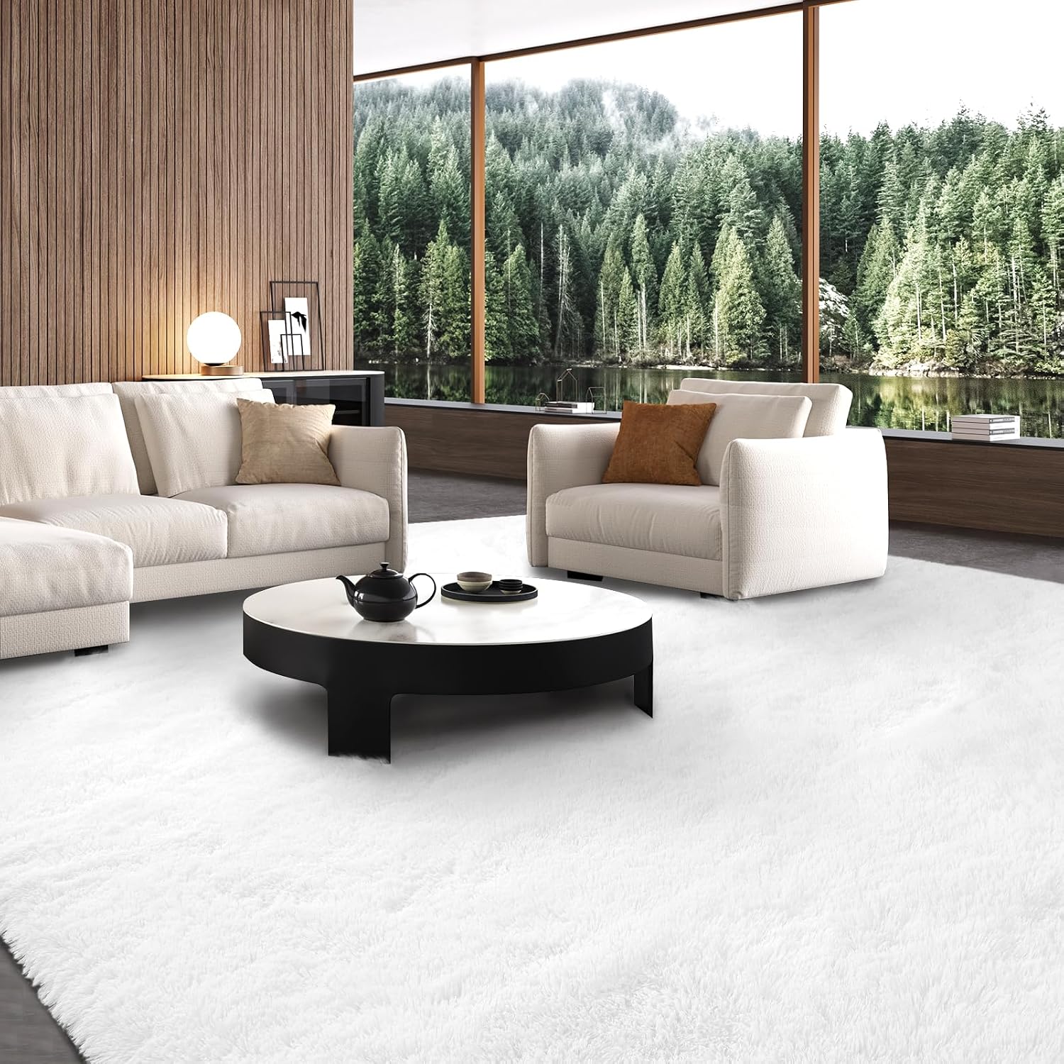 Detalle de Fluffyrug White 10x14 shag rug