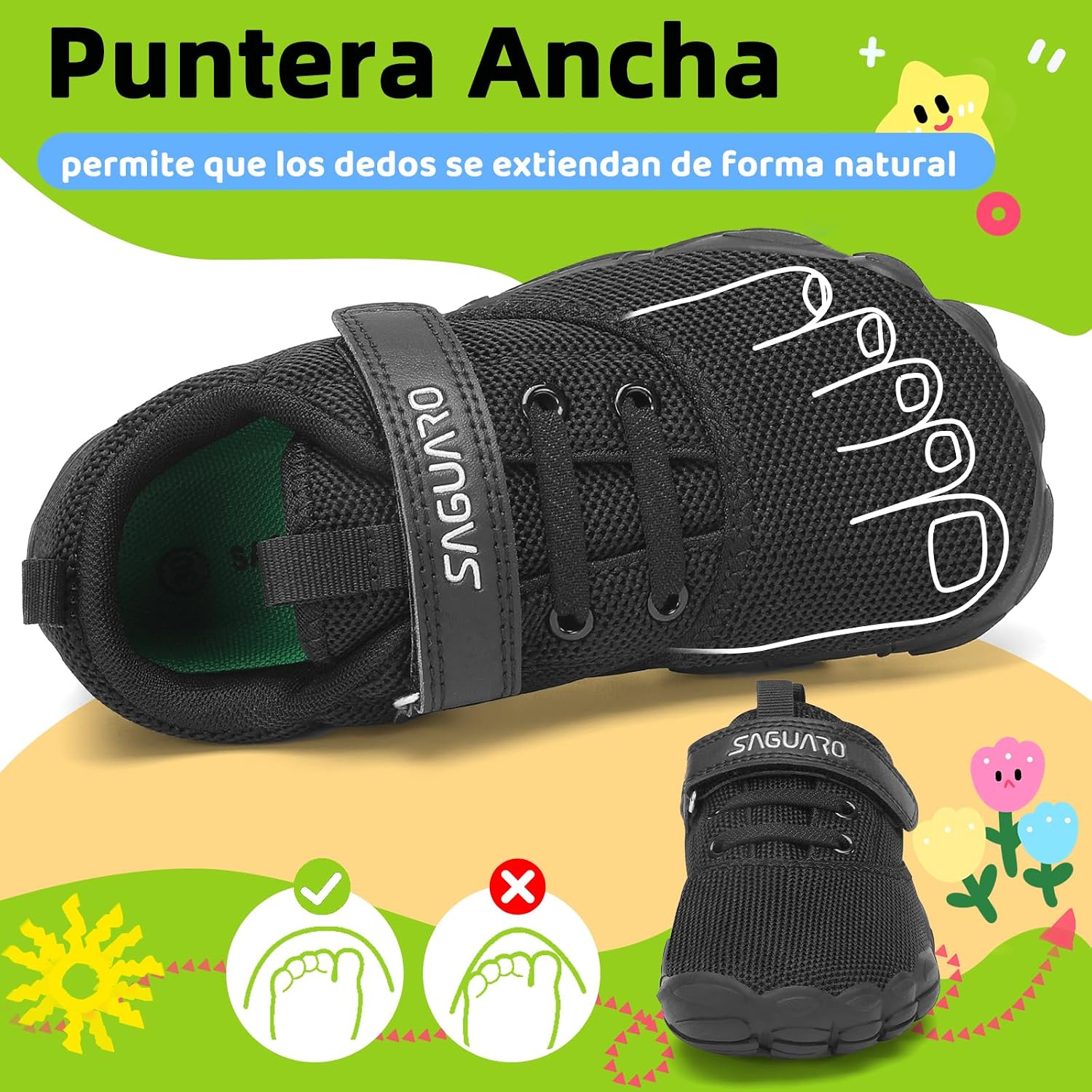 Detalle 2 de SAGUARO Zapatillas Barefoot Niños talla 24-36