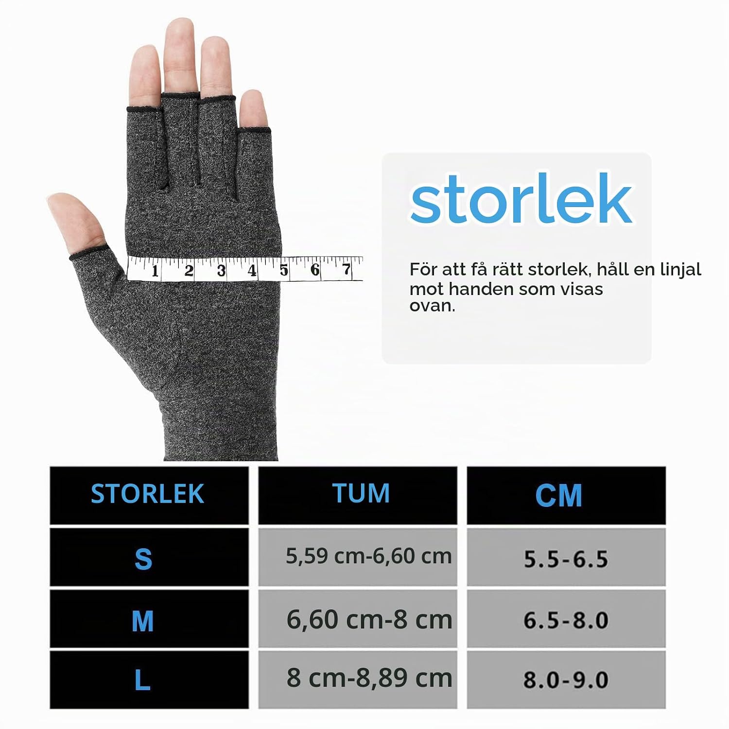 Detalle 1 de ACWOO U5-QX-LST211108-FBA fingerlösa kompressionshandskar, storlek L