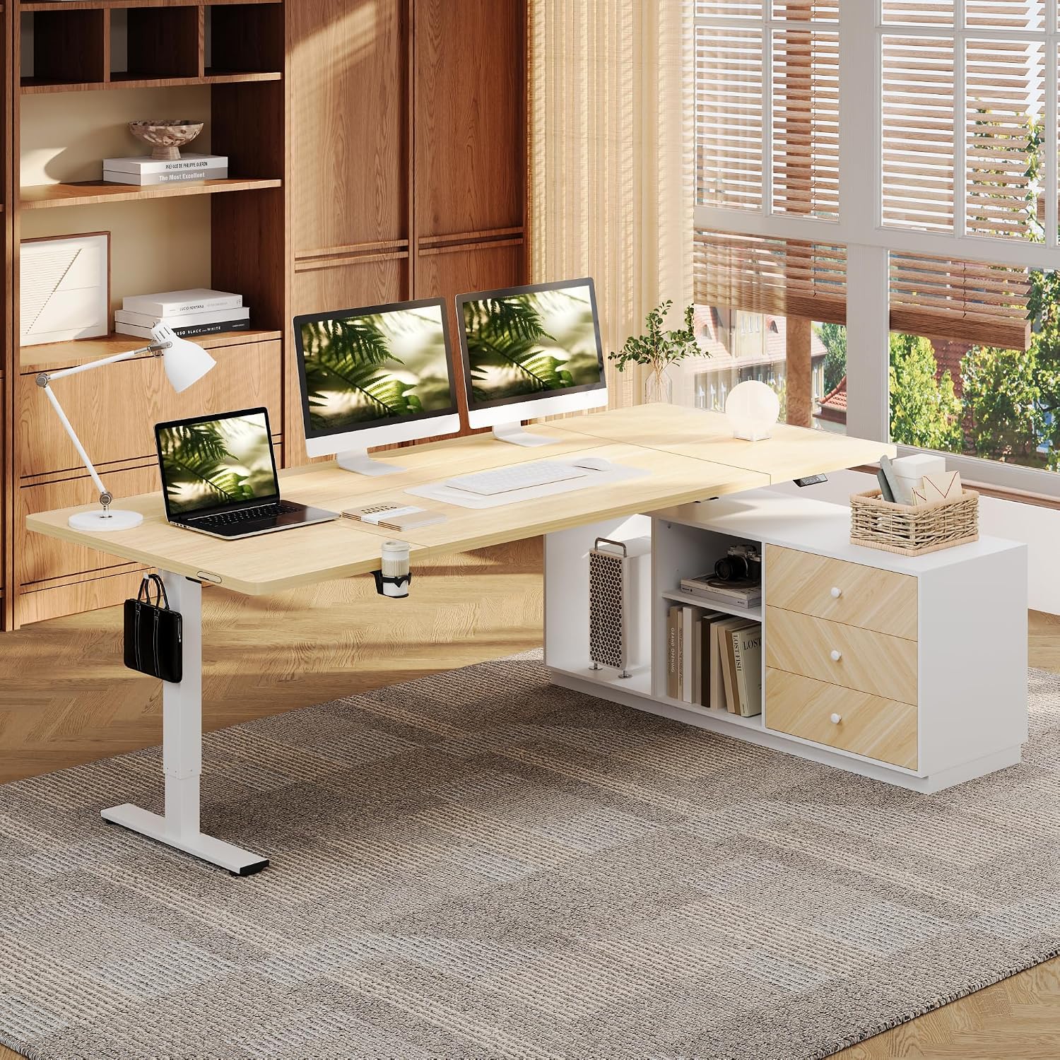 Detalle de FLEXISPOT L-Shaped Standing Desk, 71-Inch