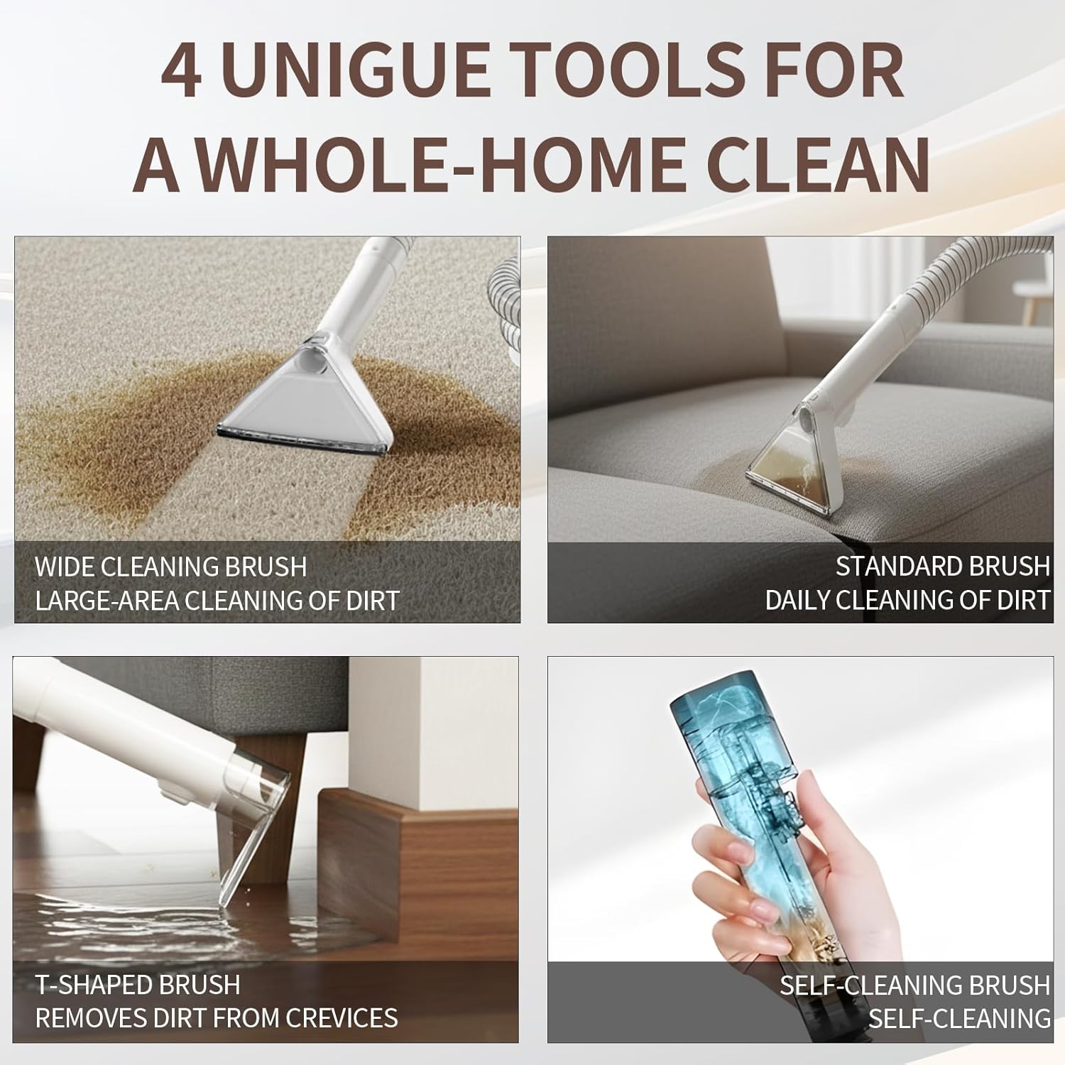 Detalle de PUREBEAR 1 Handheld Carpet Cleaner, Dual Tanks and 18 kPa Suction