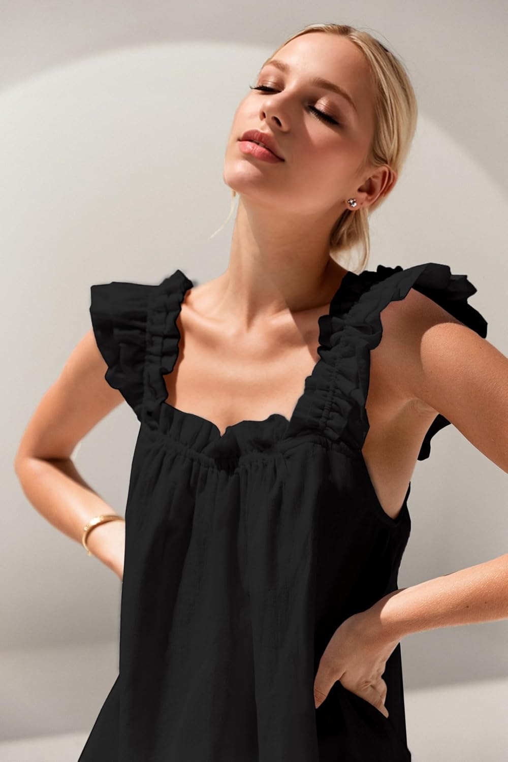 Thumbnail 1 de KFUBUO Womens Pajamas Set ruffle tank and shorts