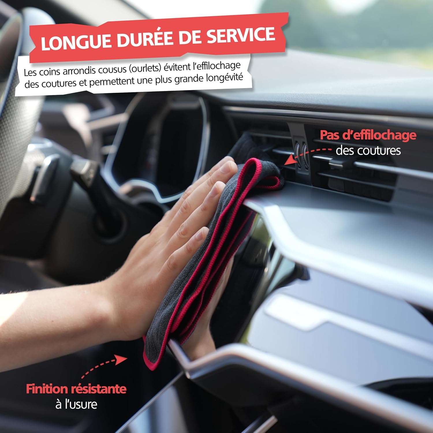 Detalle de Chiffons microfibres Springer ZX1300 (lot de 4) 40 x 40 cm – anti-rayures, ultra absorbants, sans peluches
