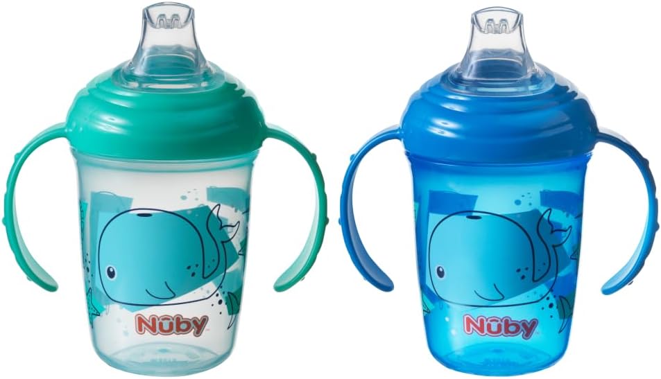 Detalle 2 de Nuby PP Grip N Sip Water Bottle – No Spill Sippy Cup (240ml, Bees, Twin Handle) – Pack of 2