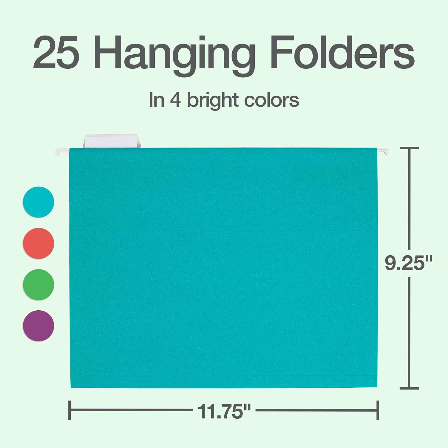 Detalle 2 de Oxford 1018316 Hanging File Folders, Letter Size, 25 Pack, 4 Colors