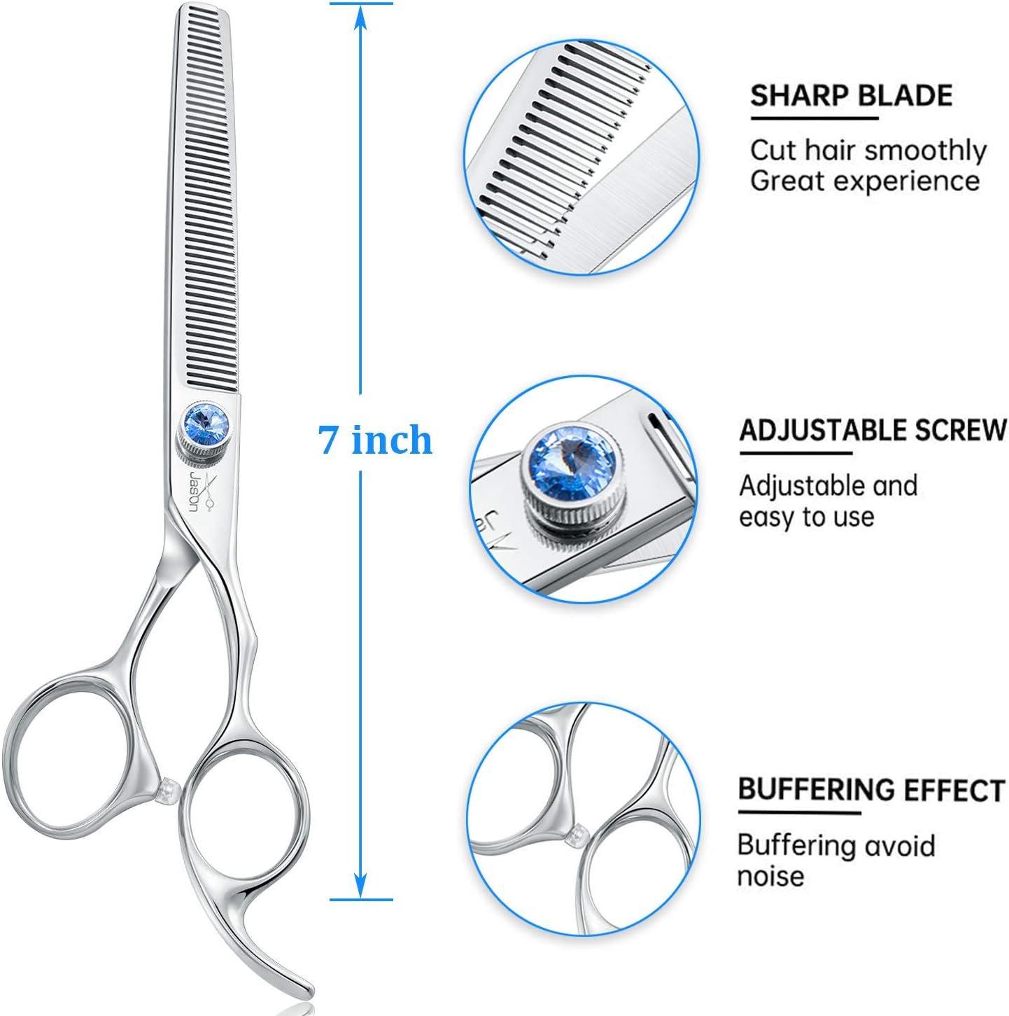 Thumbnail 1 de Jason Professional Effiliation Scissors 7" con 50 denti (cane e gatti) – forbici per sfoltire il pelo
