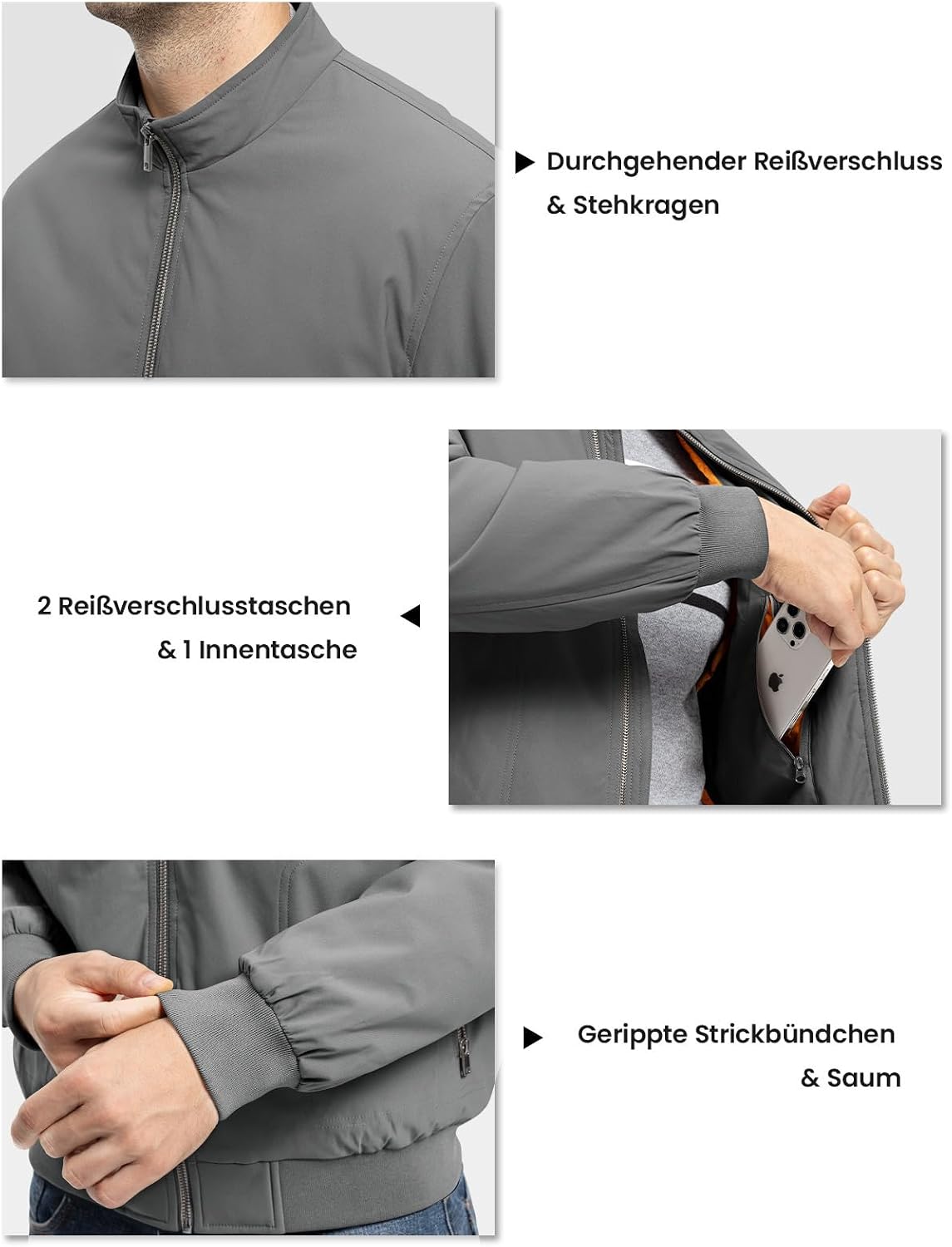 Thumbnail 4 de Rdruko Bomberjacke Herren Winter Warm