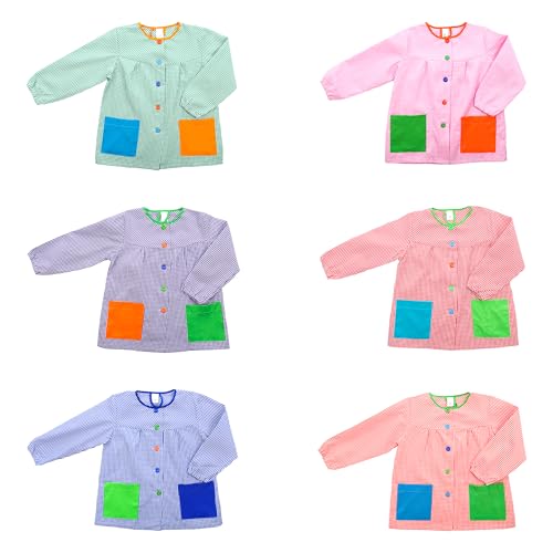 Thumbnail 5 de Bata Escolar Unisex Etrexonline – Uniforme infantil con botones, duradera y cómoda (Azul, Talla 2, 3-4 años)