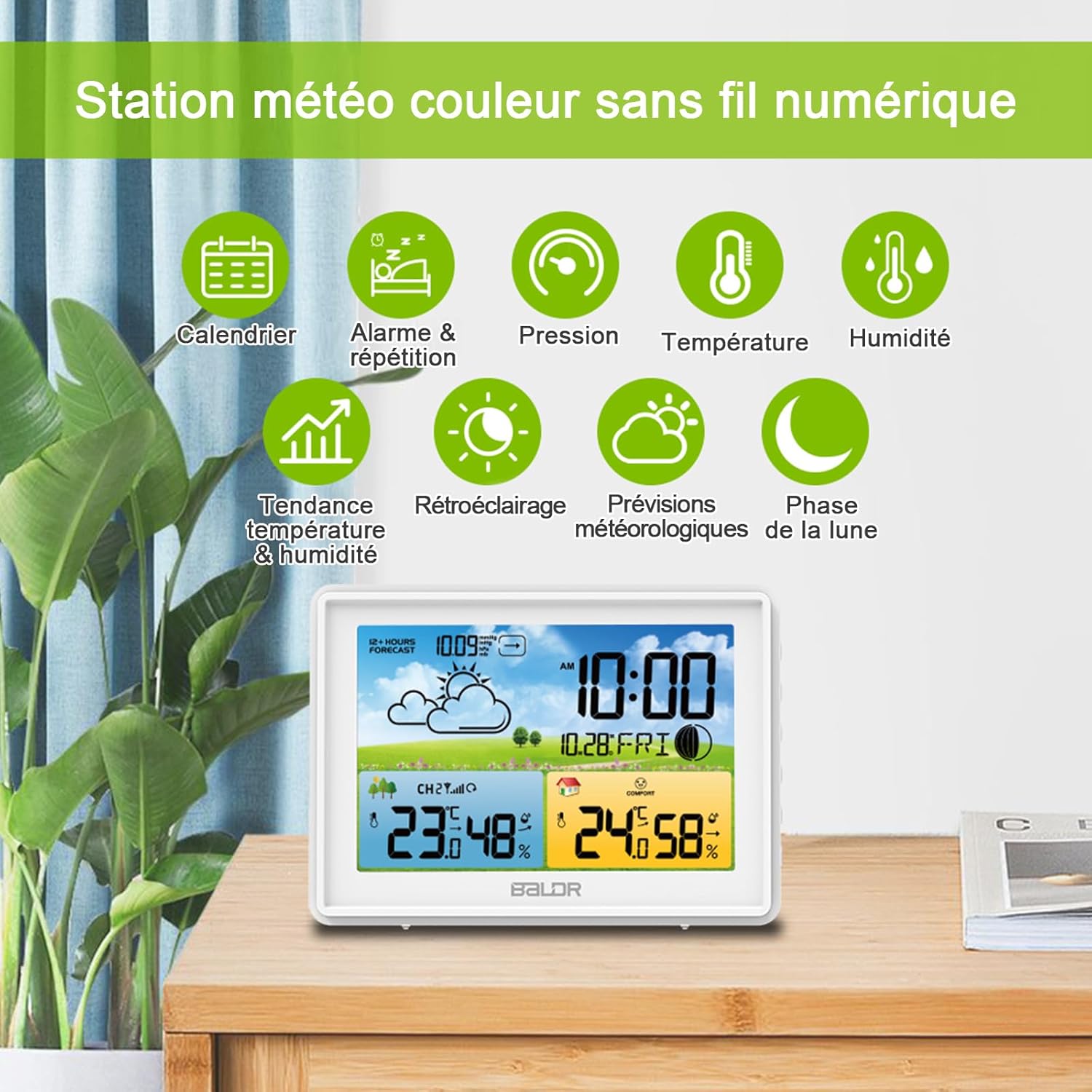 Thumbnail 1 de Station météo sans fil 1 capteur, écran LED