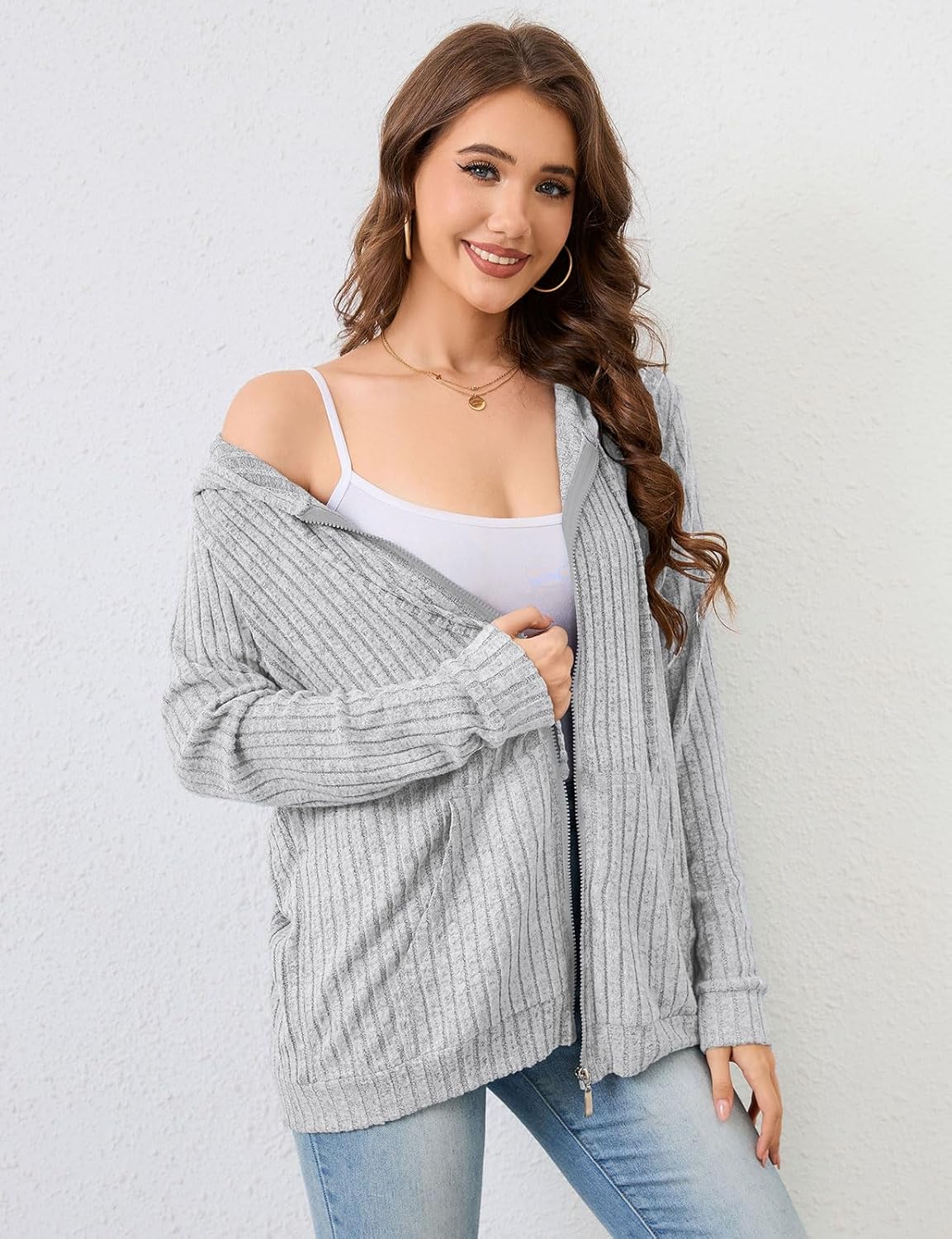 Thumbnail 3 de Flikity Zip Hoodie Damen mit Reißverschluss und Kapuze – weicher Sweatjacke für Frühling, Herbst & milde Wintertage
