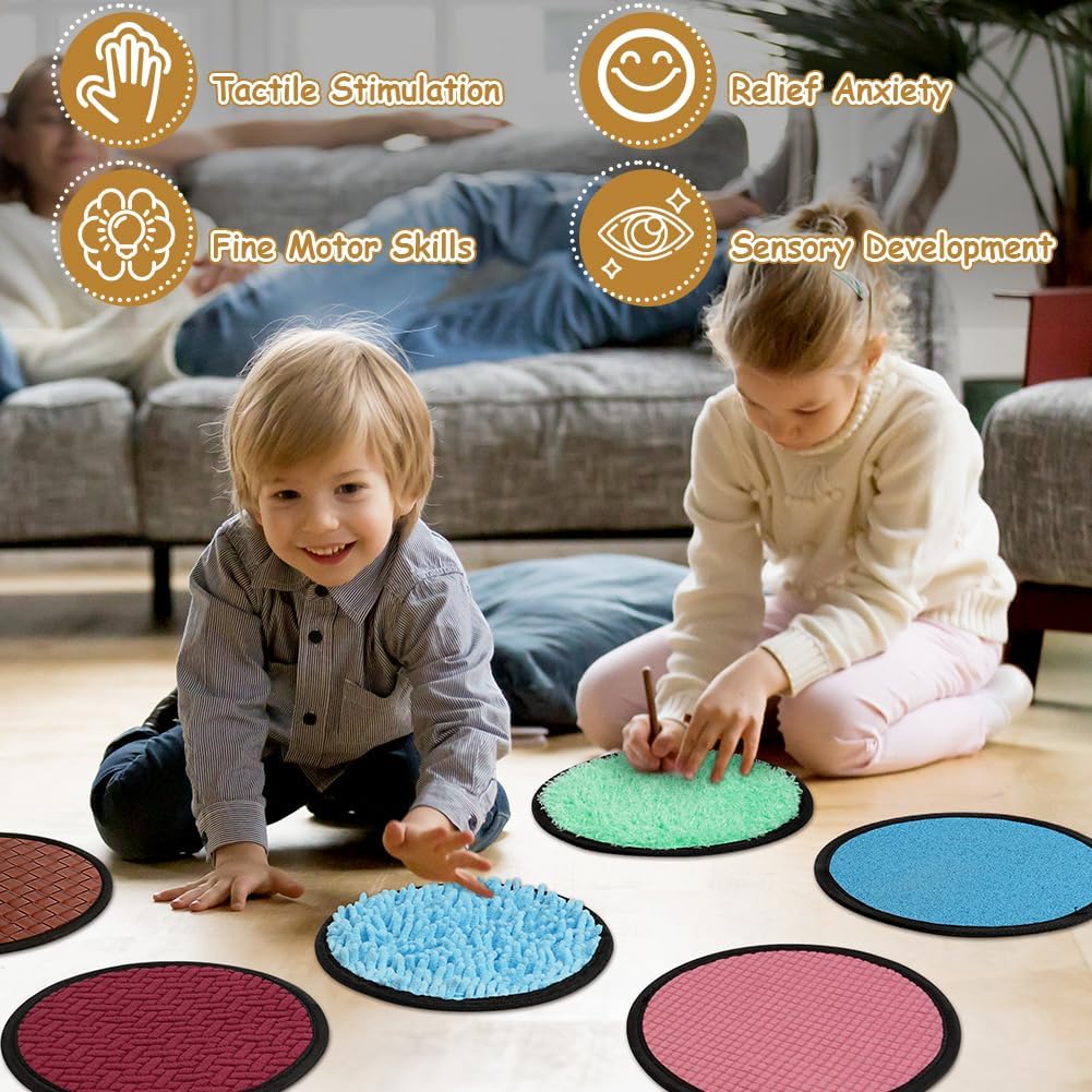 Detalle de Vicloon Sensory Mats: 16 PCS Mini Tactile Sensory Tiles for Autism and Sensory Play