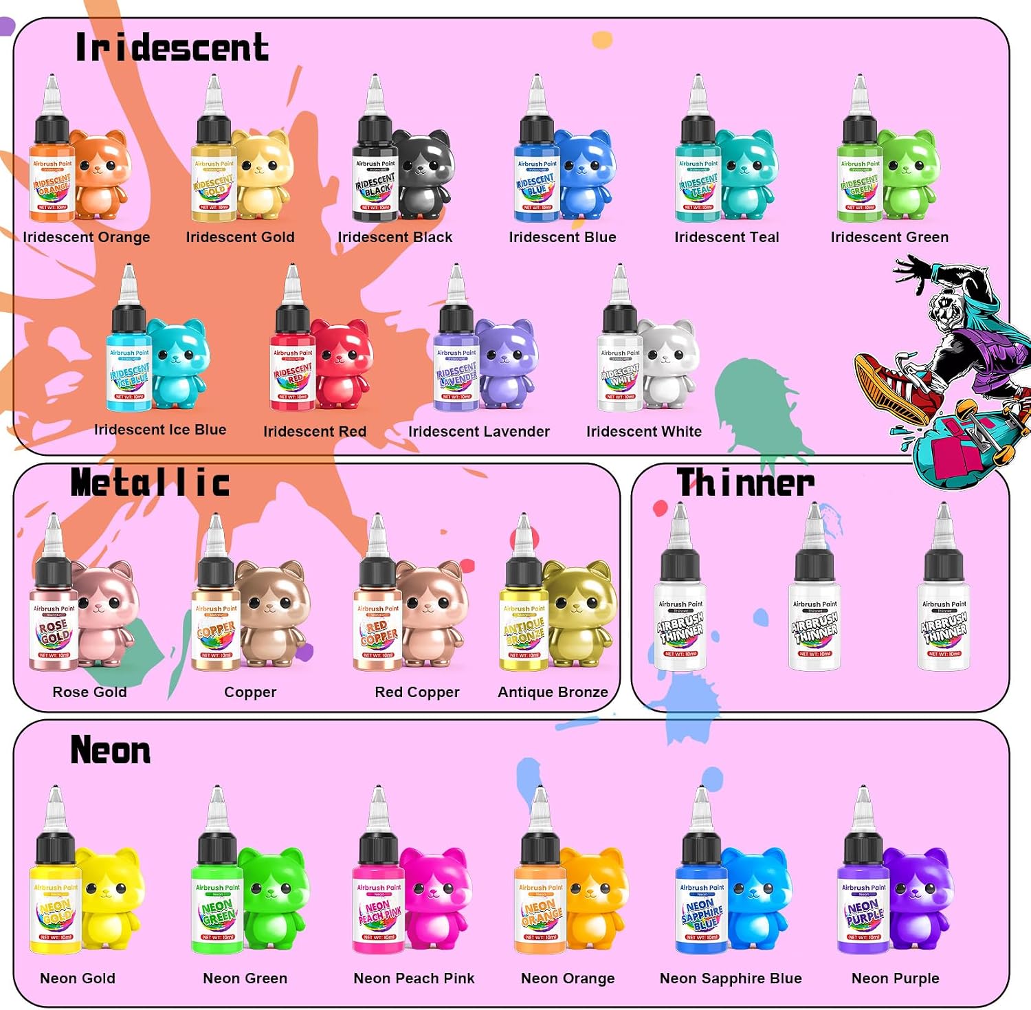 Thumbnail 2 de Airbrush Paint Set, 72 Colors