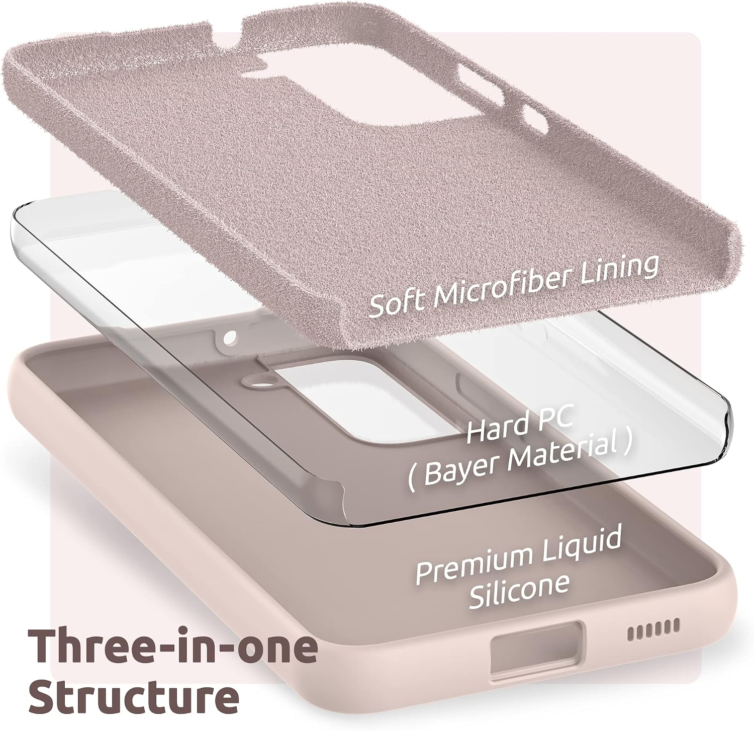 Thumbnail 4 de SURPHY Liquid Silicone Case for Samsung Galaxy S22 (6.1 inch) – Pink