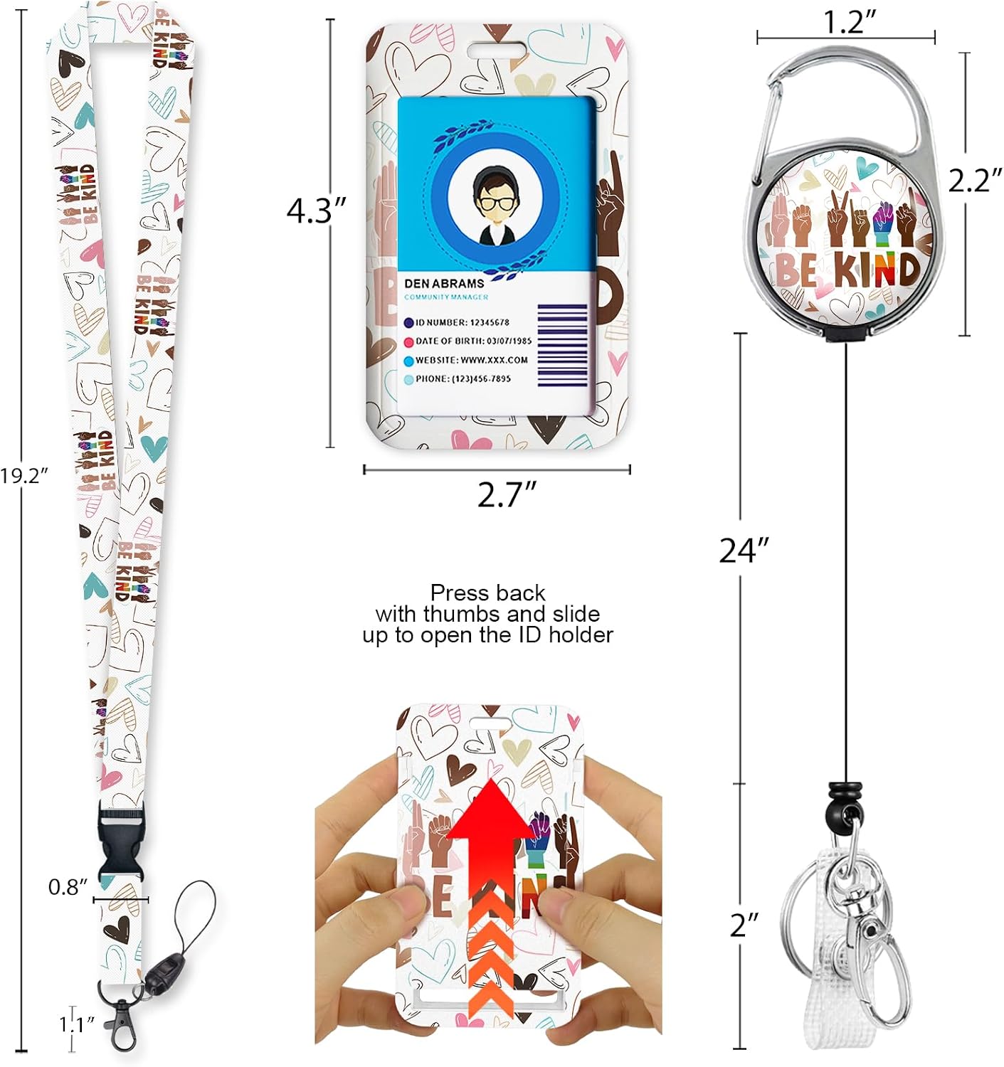 Detalle de Immaturus FARELA423-BKD Retractable Badge Holder with Detachable Lanyard
