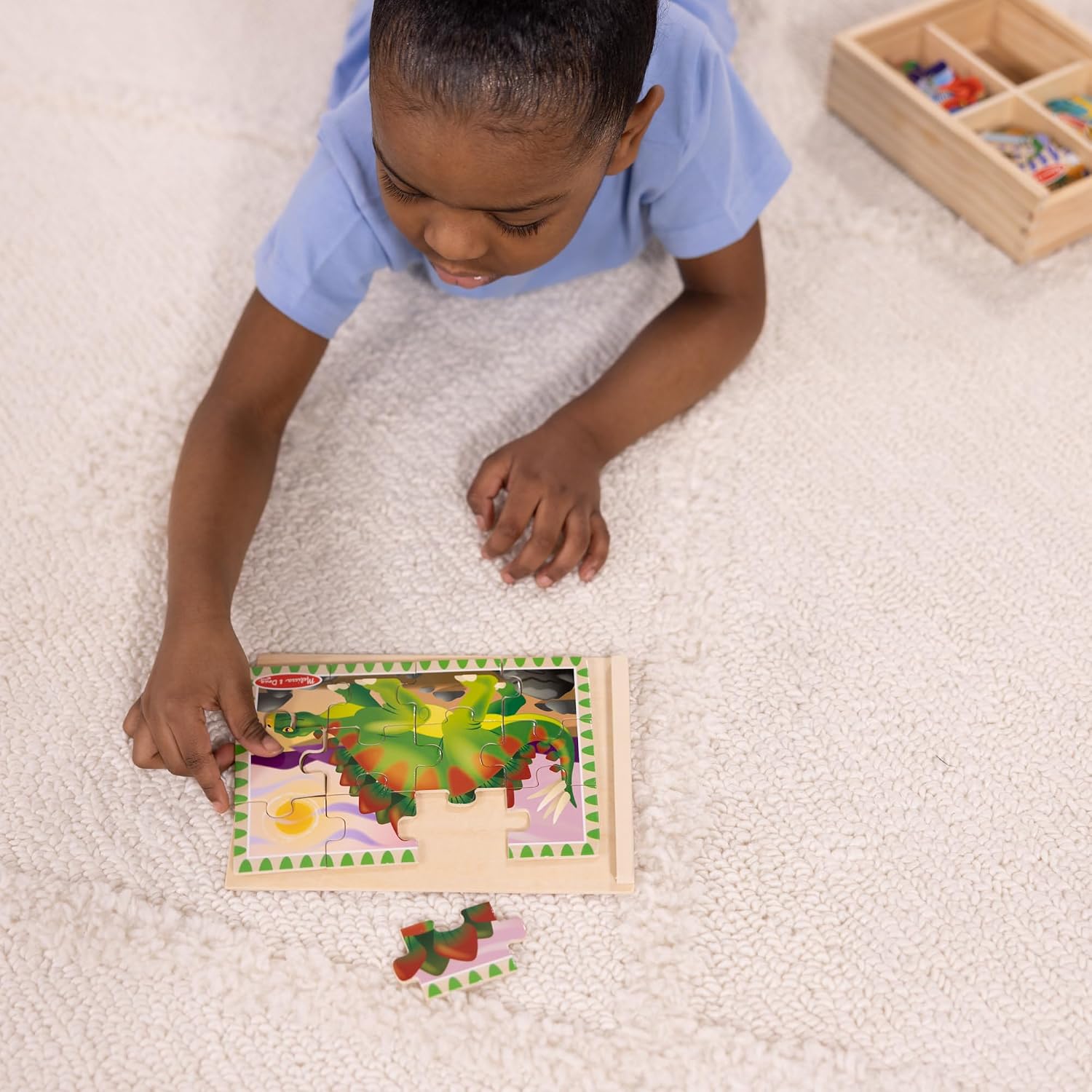 Thumbnail 6 de Melissa & Doug 13791 Dinosaurs Puzzles in a Box (wooden toy) – 4 dinosaur puzzles for ages 3+
