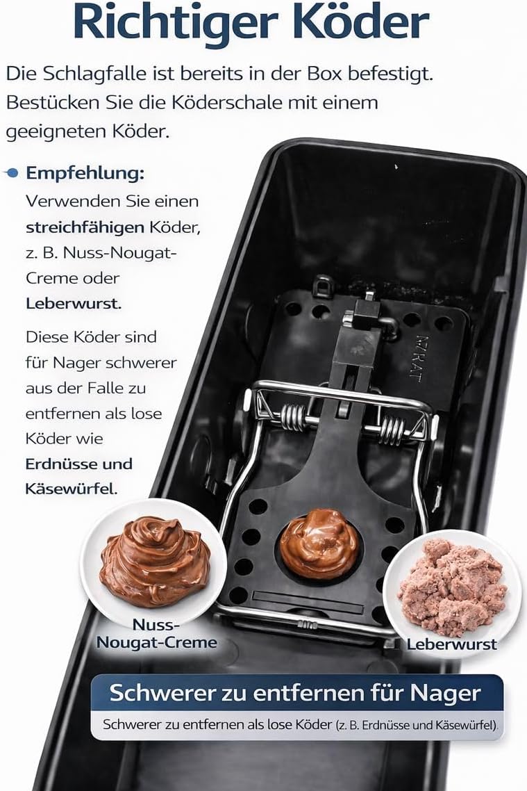 Detalle 2 de Rattenfalle Set 2× Köderbox 2× Schlagfalle