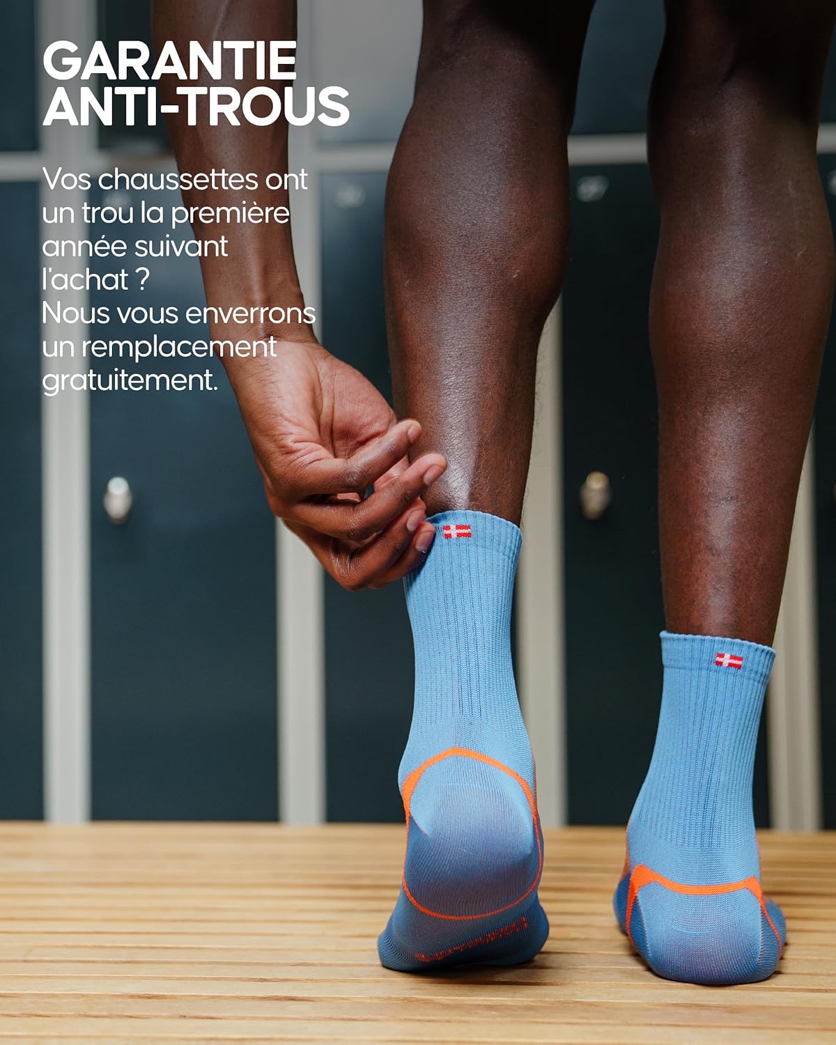 Detalle 2 de Danish Endurance Chaussettes de course unisexes avec ajustement précis (lot de 3 ou 5)