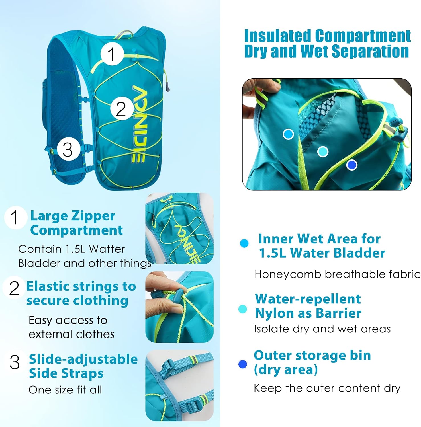 Thumbnail 3 de Geila Hydration Backpack: Running Hydration Vest for Marathon Training