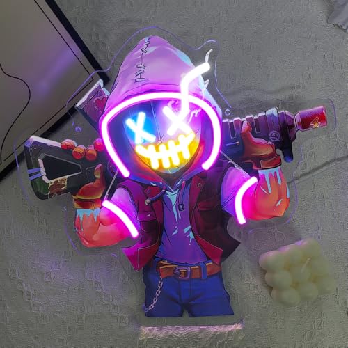 Detalle de Joker Enseigne Lumineuse LED Neon – Clown Anime Gamer Murale USB par YuoGdhSIa