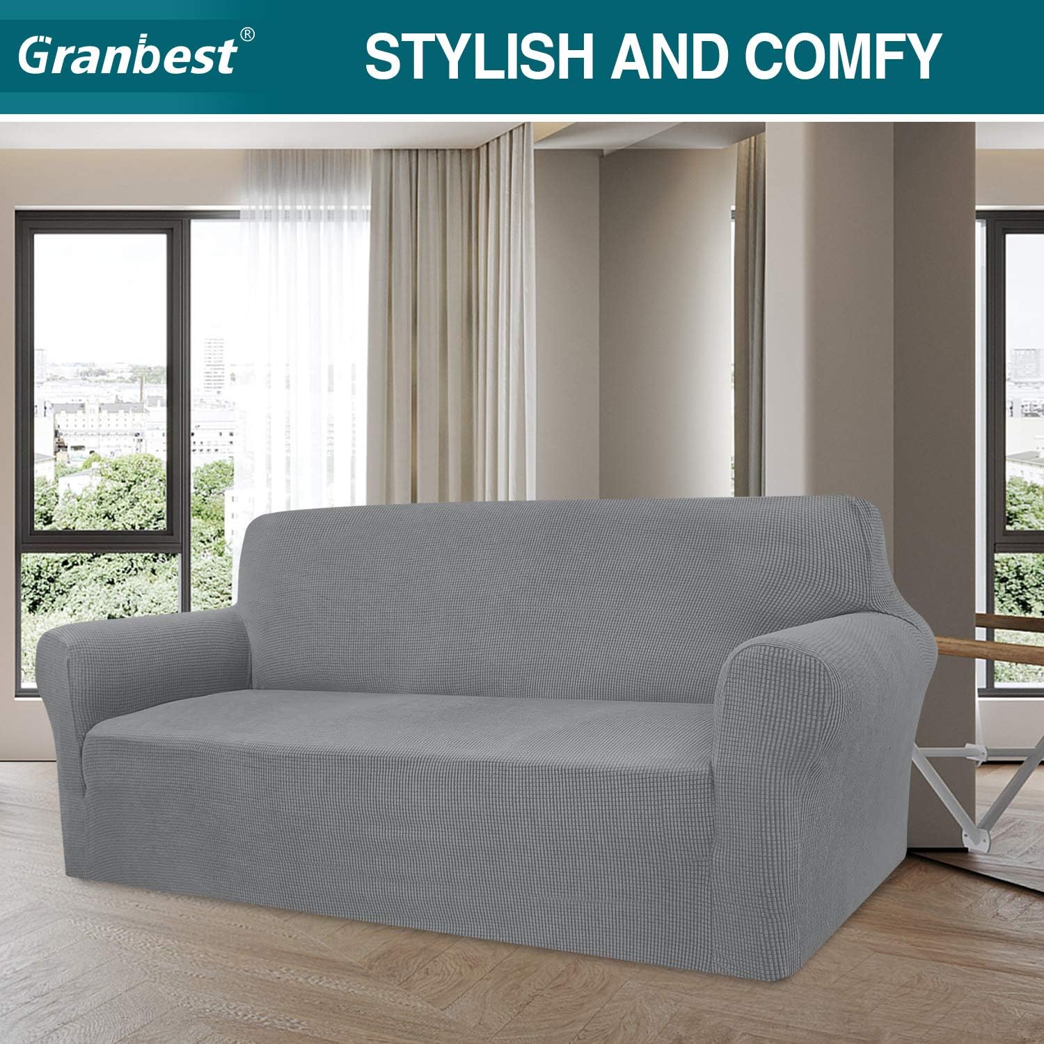 Detalle de Granbest copridivano altamente elasticizzato in jacquard per soggiorno, protezione per cani e animali domestici