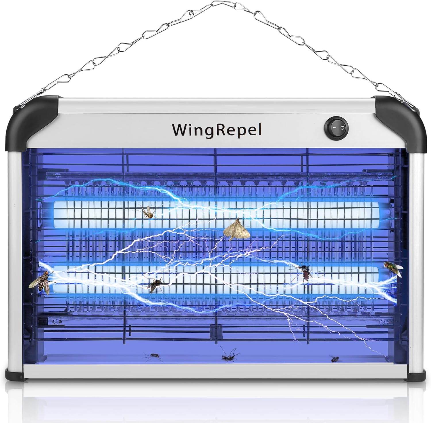 WingRepel Piège à Moustique Électrique UV 20W, 2400V – couverture 50–80 m²