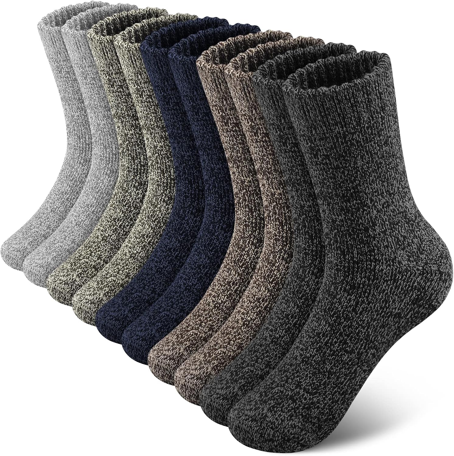 Detalle de SIMIYA Merino Wool Socks for Men (5 Pairs) – Thick Thermal Hiking Crew Socks