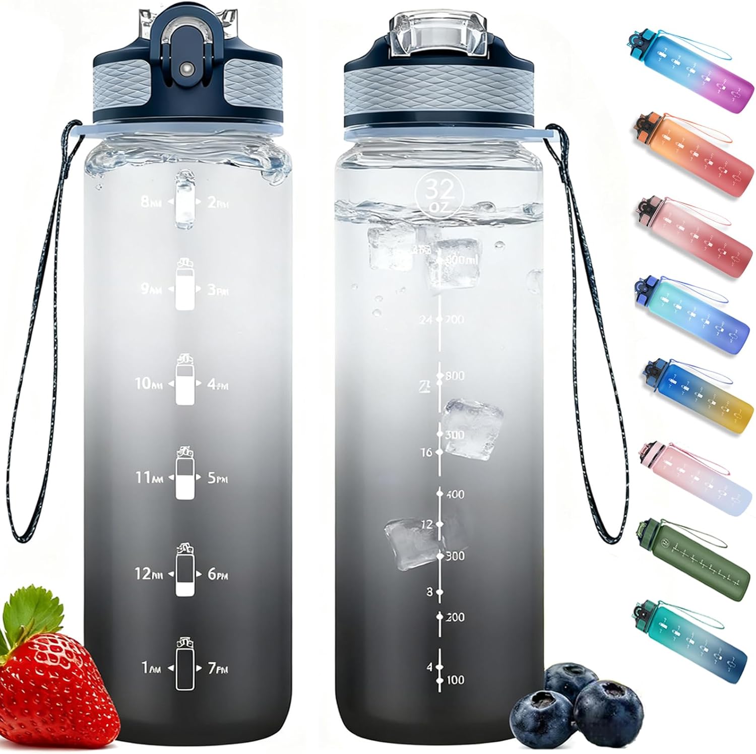 Detalle de NAVTUE 1L sports water bottle with straw 🚰