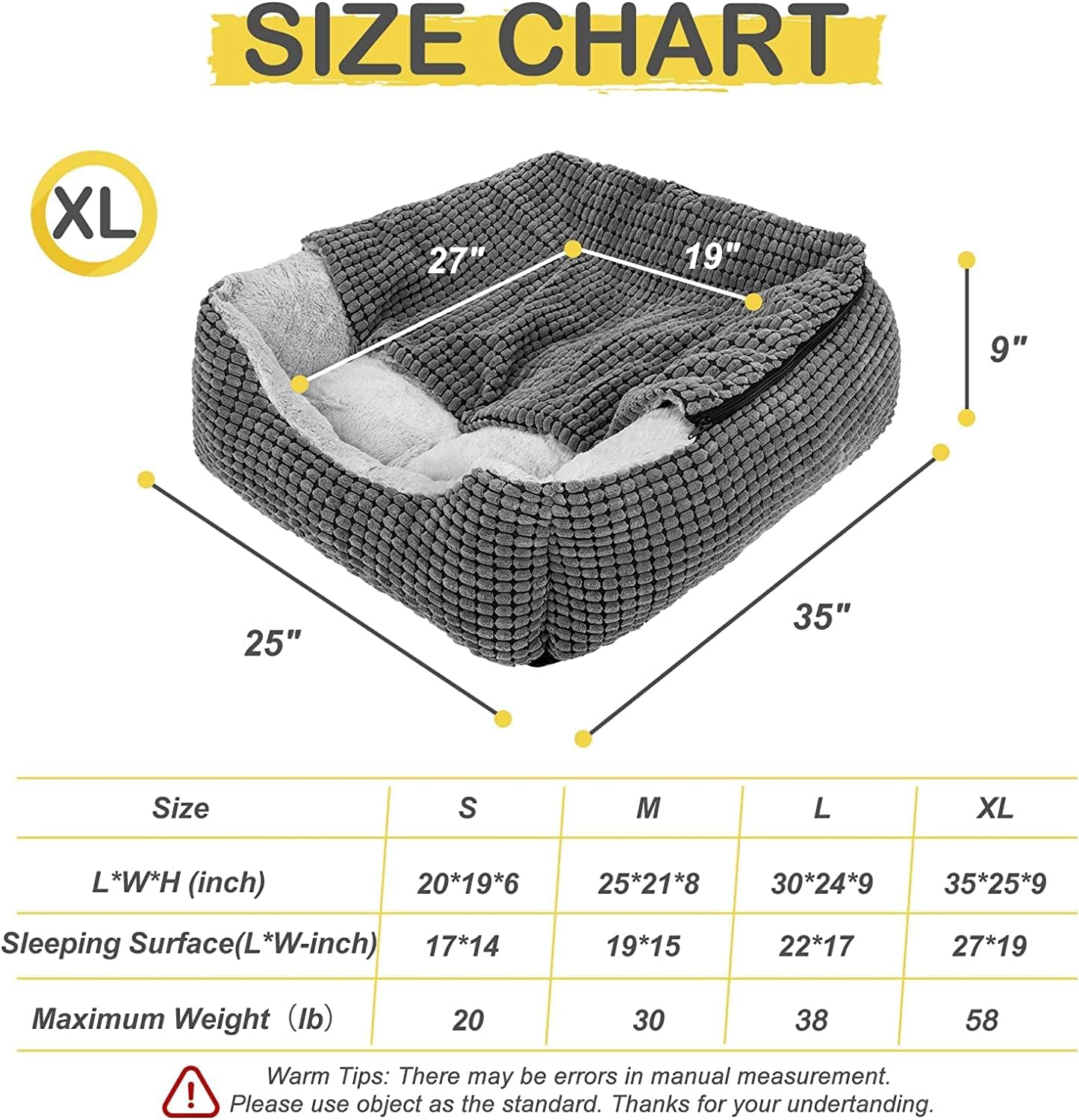 Thumbnail 4 de JOEJOY Rectangle XL Dog Bed 60 lbs pet bed