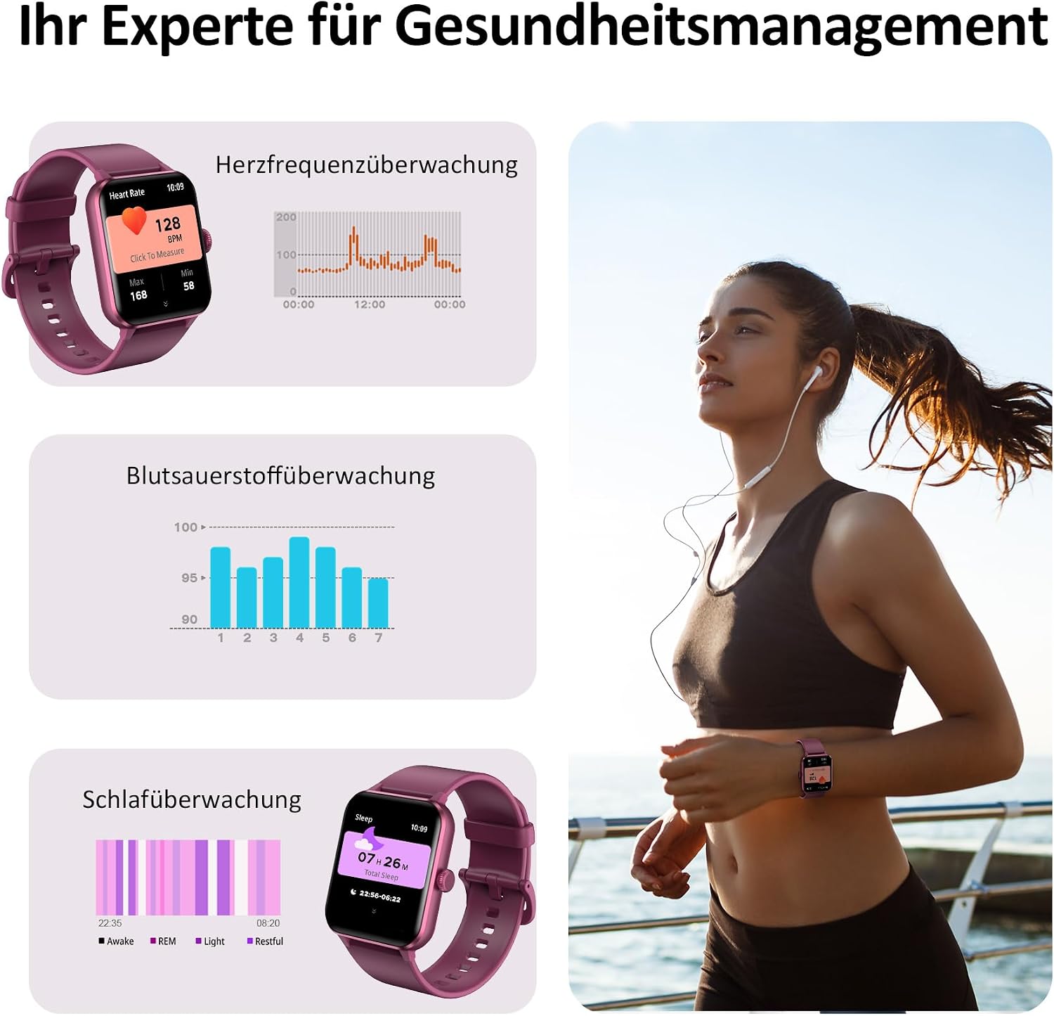 Detalle de Blackview Smartwatch – Alltagstaugliche Smartwatch mit Telefonfunktion und 100+ Sportmodi