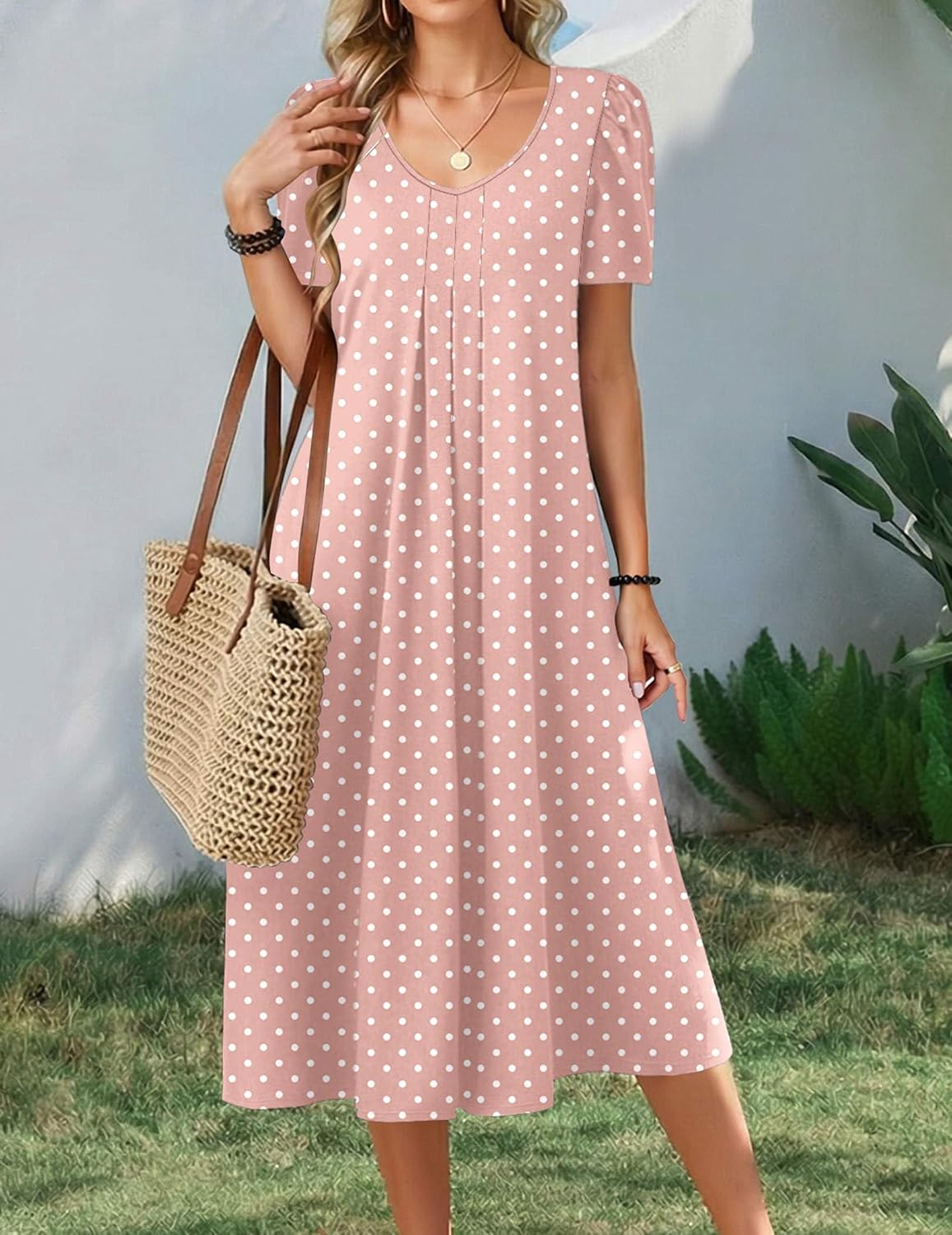 Thumbnail 2 de Zeagoo Summer Dress for Women: Floral Midi Sundress with Pockets and V-Neck