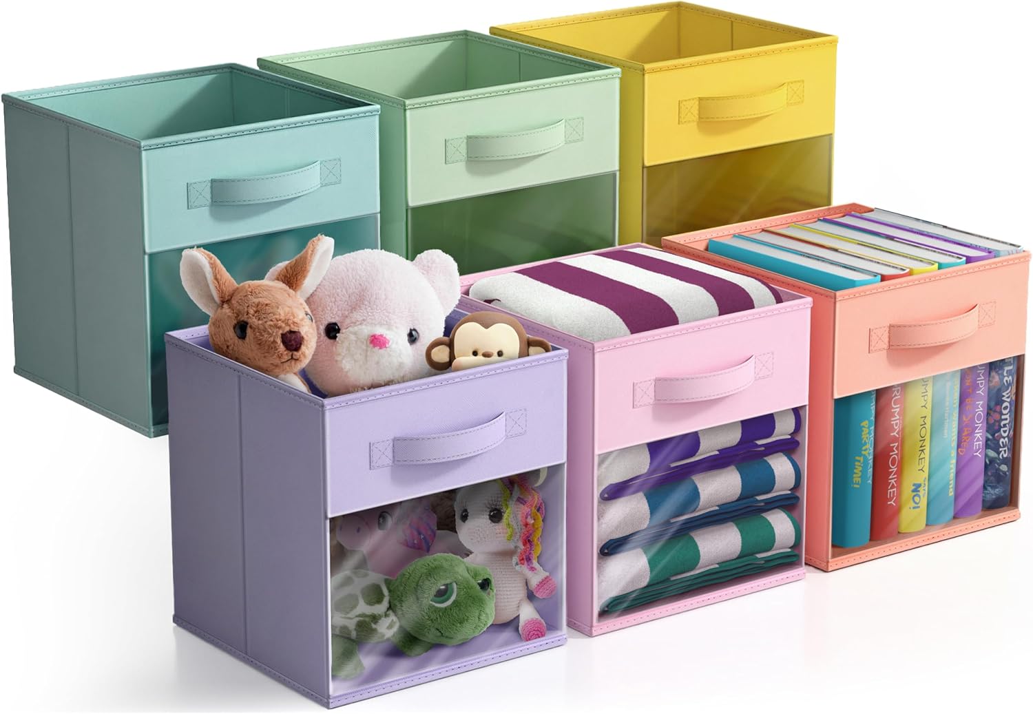 Detalle de Sorbus 11 Inch Storage Bins — 6-Pack fabric boxes