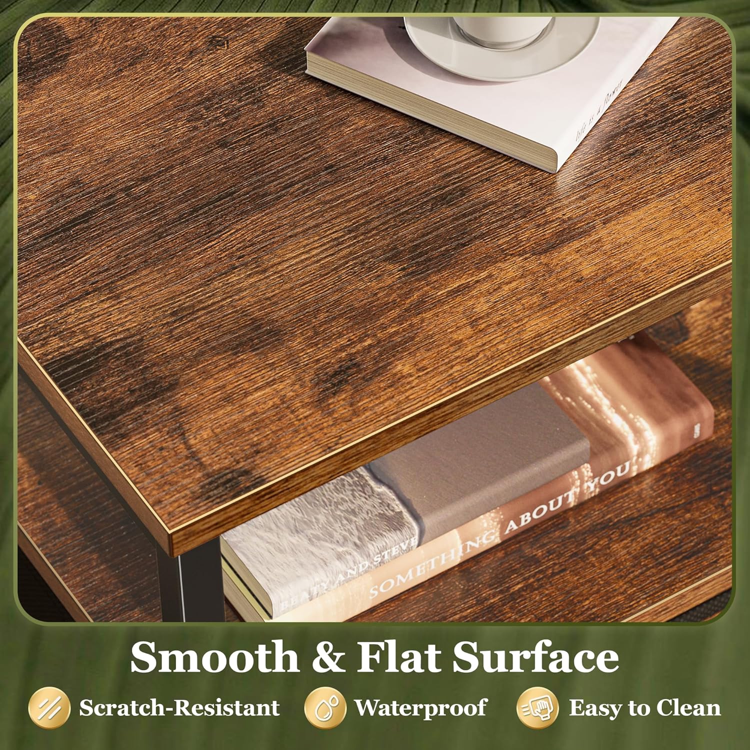 Thumbnail 6 de Huuger Night Stand Set 2: 2-Drawer Bedside Table with Open Shelf in Rustic Brown
